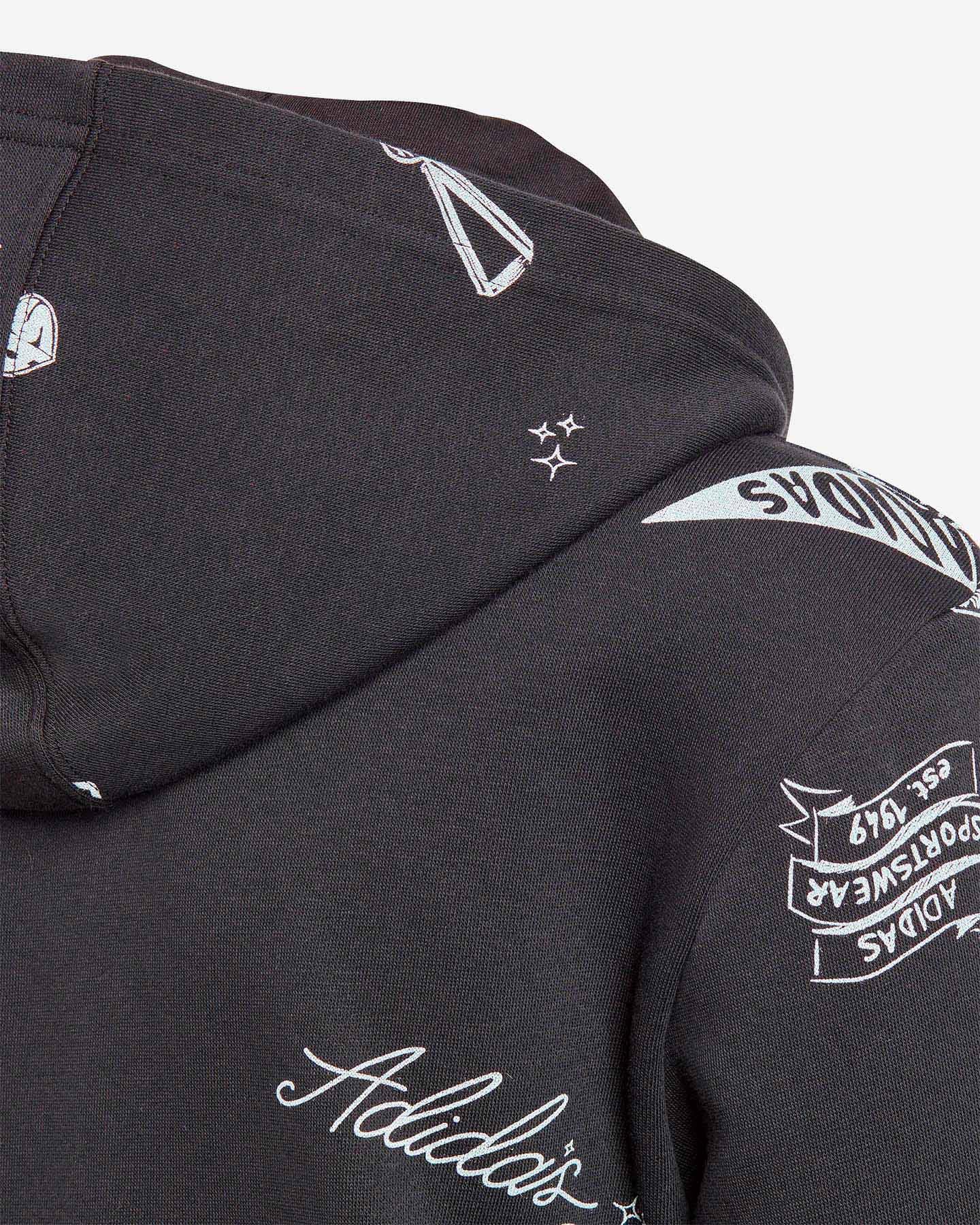 Felpa ADIDAS ALL OVER JR - Nero - 4 | Cisalfa Sport