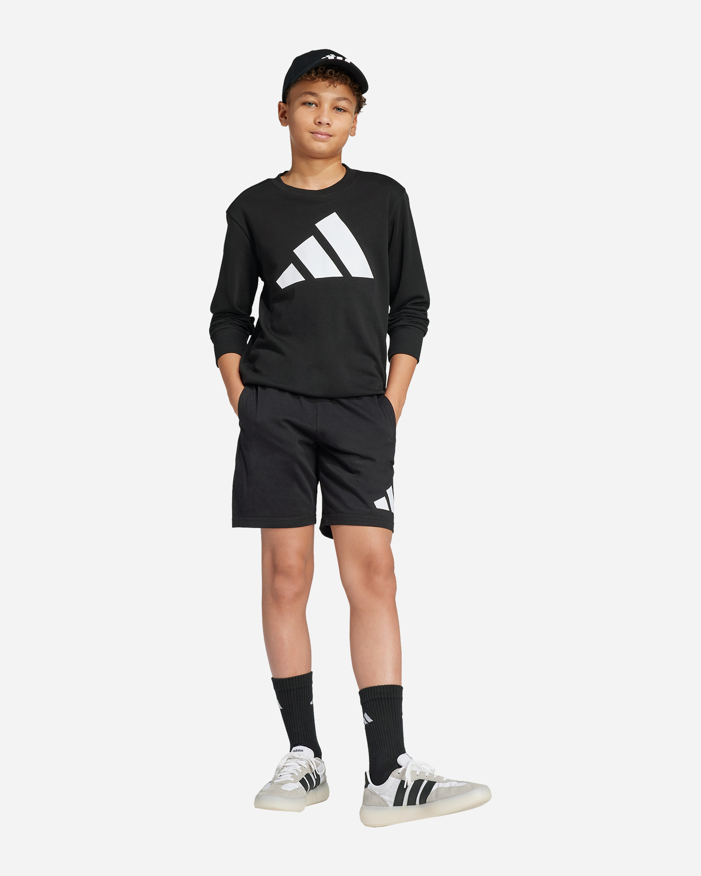 Pantaloncini ADIDAS BIG LOGO JR - Nero - 5 | Cisalfa Sport