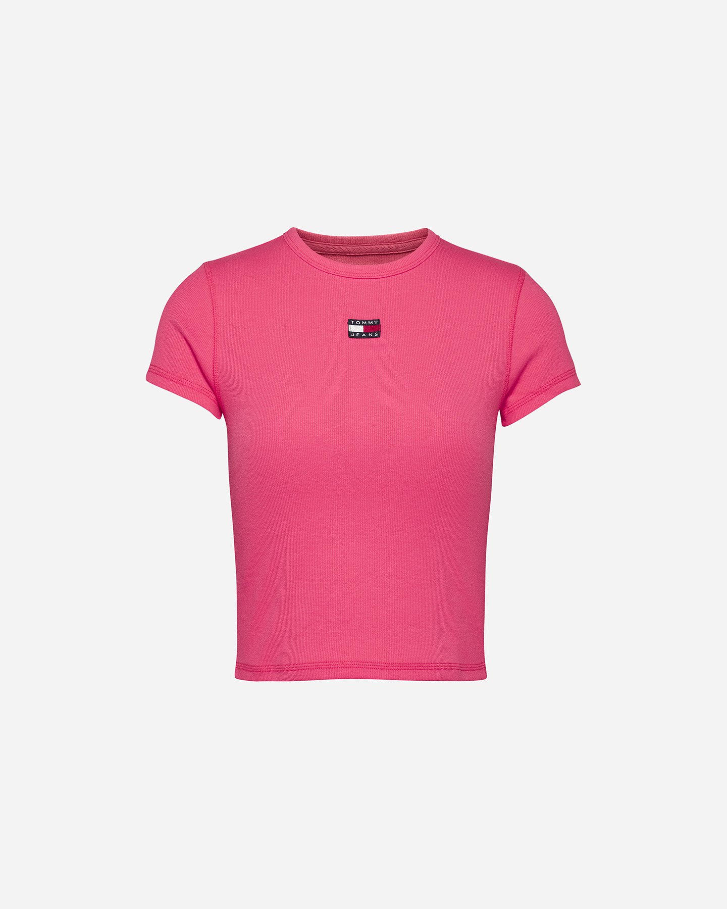 T-shirt TOMMY HILFIGER RIB LOGO BADGE W - Fucsia - 0 | Cisalfa Sport