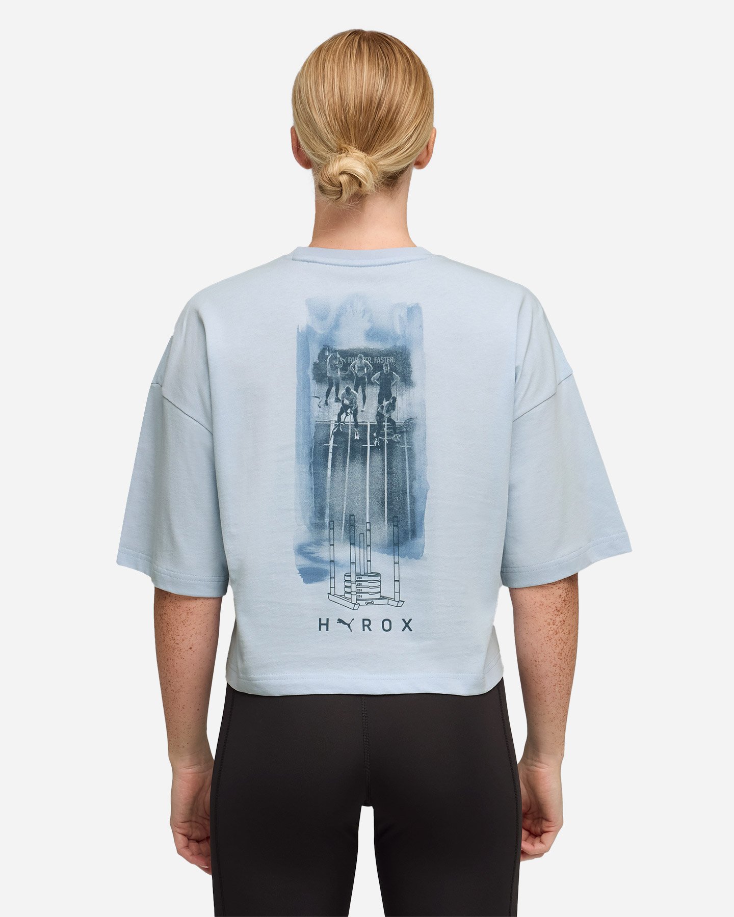 T-shirt training PUMA HYROX GRAPHIC W - Azzurro - 3 | Cisalfa Sport