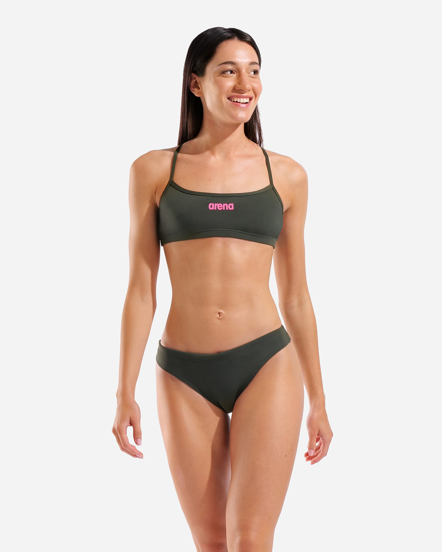 Costume piscina ARENA BANDEAU SOLID W - Verde - 2 | Cisalfa Sport