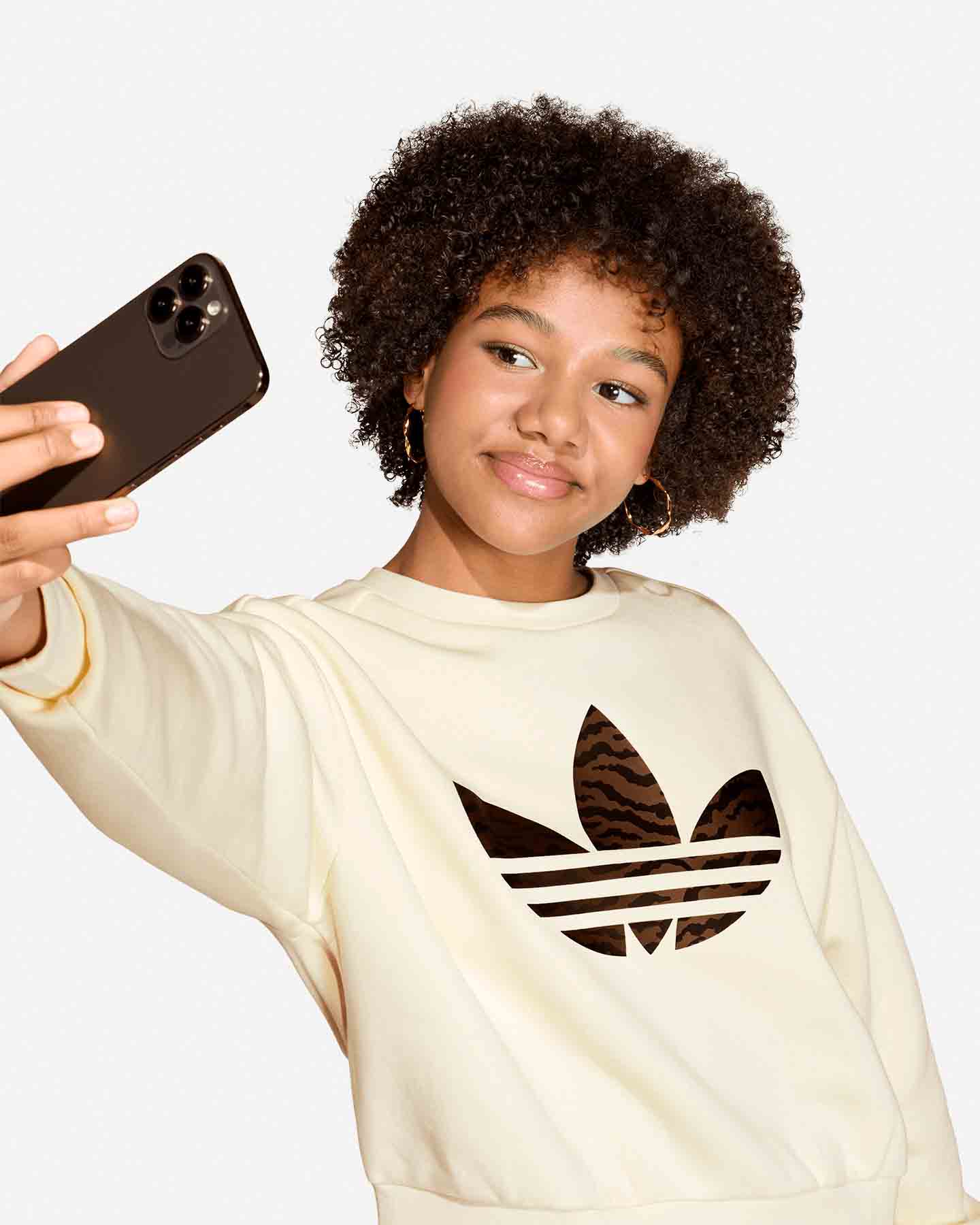 Felpa ADIDAS BOXY CREW JR - Beige - 4 | Cisalfa Sport