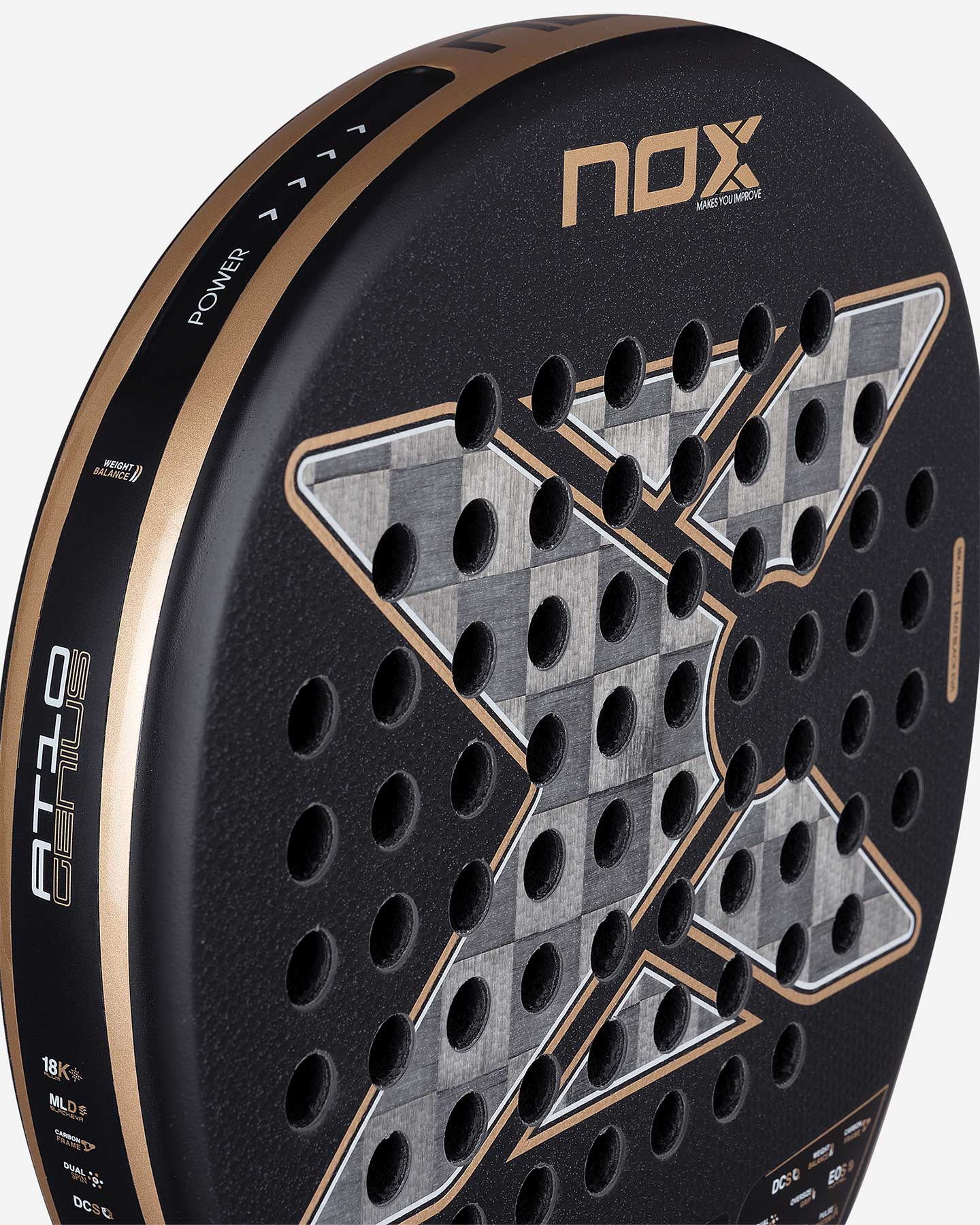 Racchetta padel performance NOX AT10 LUXURY GENIUS 18K ALUM 2026 BY AGUSTIN  - Bianco - 3 | Cisalfa Sport