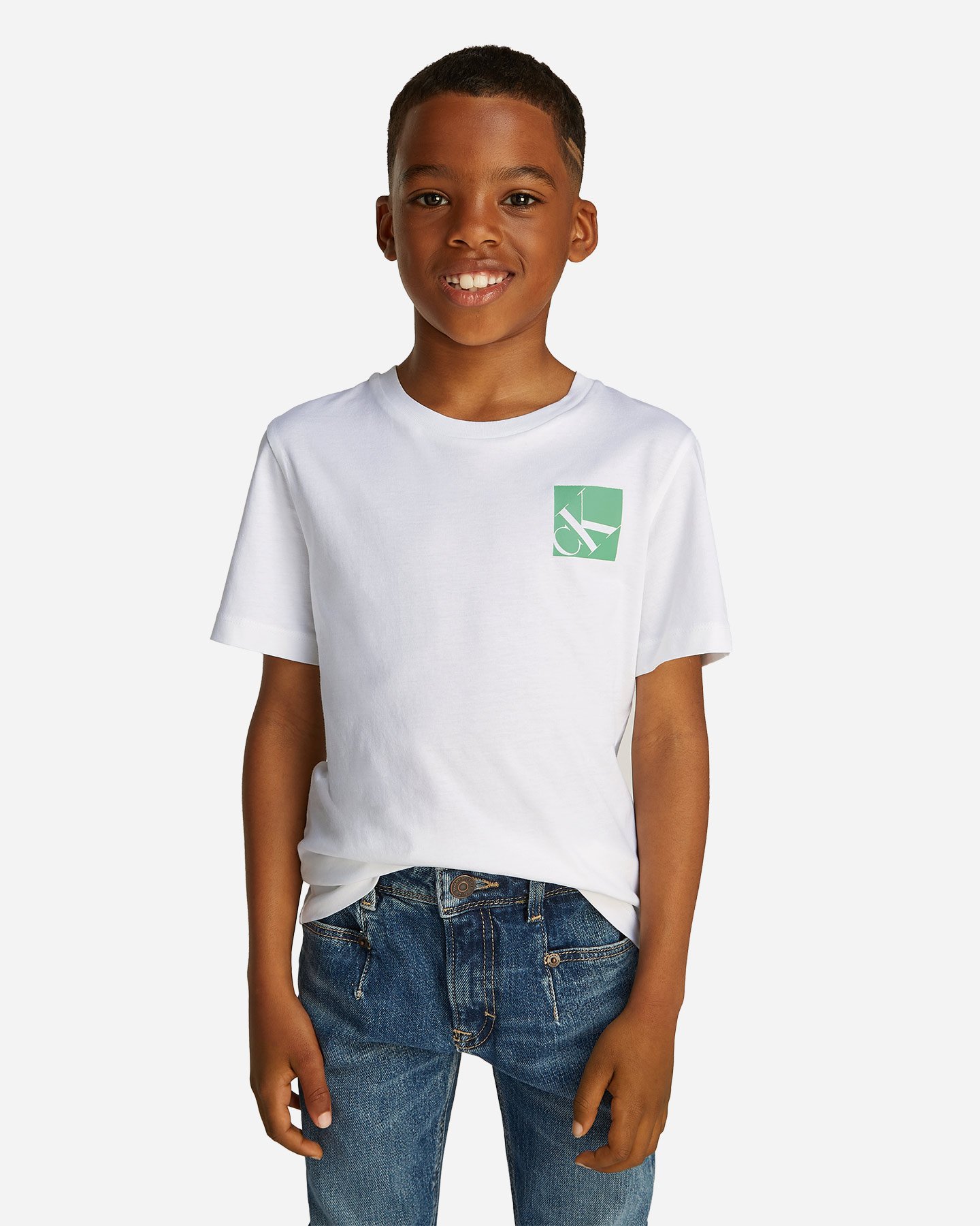 T-shirt CALVIN KLEIN JEANS BOX LOGO JR - Bianco - 2 | Cisalfa Sport