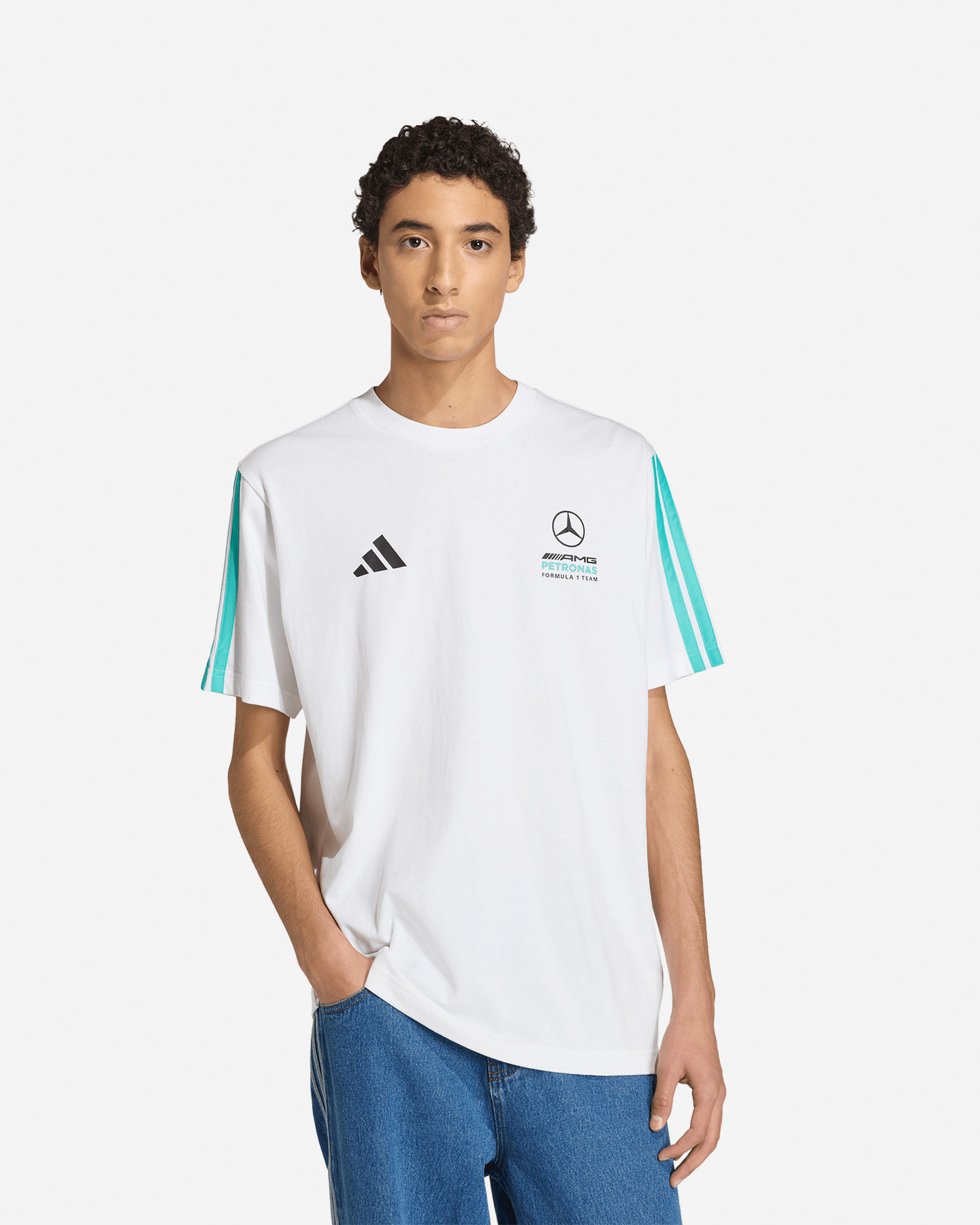 T-shirt ADIDAS TEAM DNA MERCEDES BIG LOGO M - Bianco - 1 | Cisalfa Sport