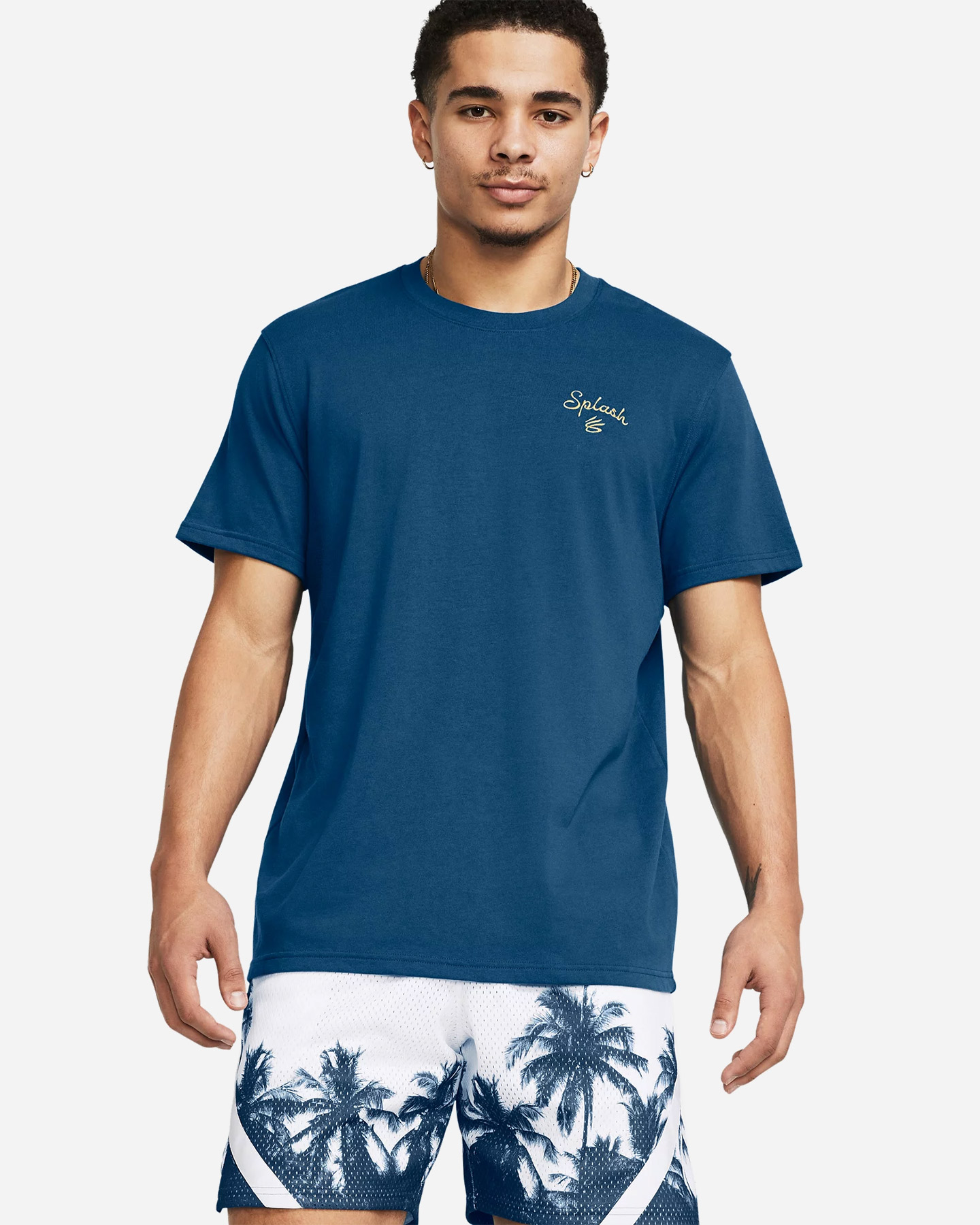 Maglia basket UNDER ARMOUR CURRY EMBOSS SPLASH M - Blu - 1 | Cisalfa Sport