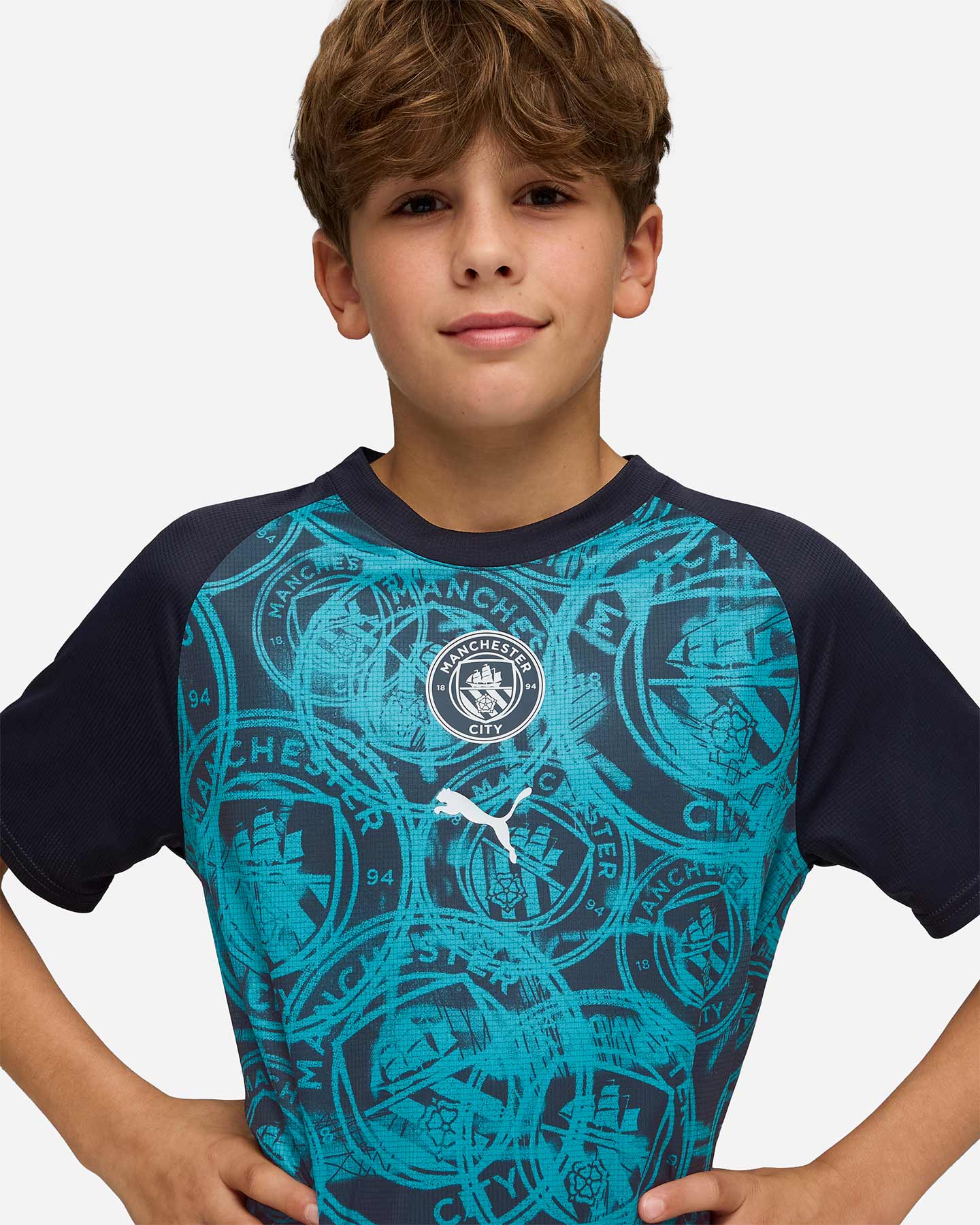 Abbigliamento calcio ufficiale PUMA PREMATCH MANCHESTER CITY 26 JR - Color mix - 5 | Cisalfa Sport
