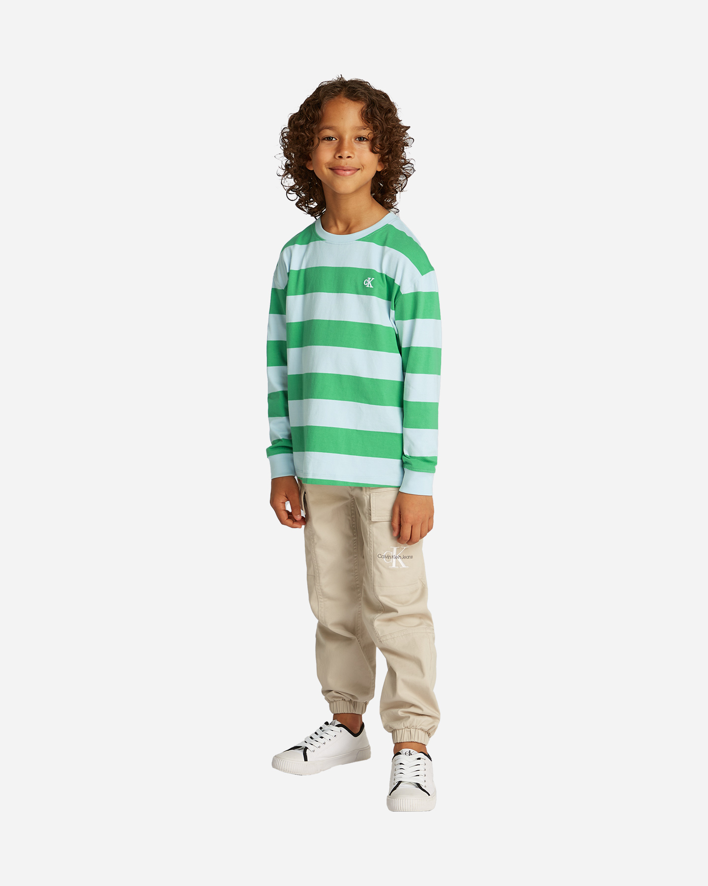 T-shirt CALVIN KLEIN JEANS STRIPED JR - Azzurro - 2 | Cisalfa Sport