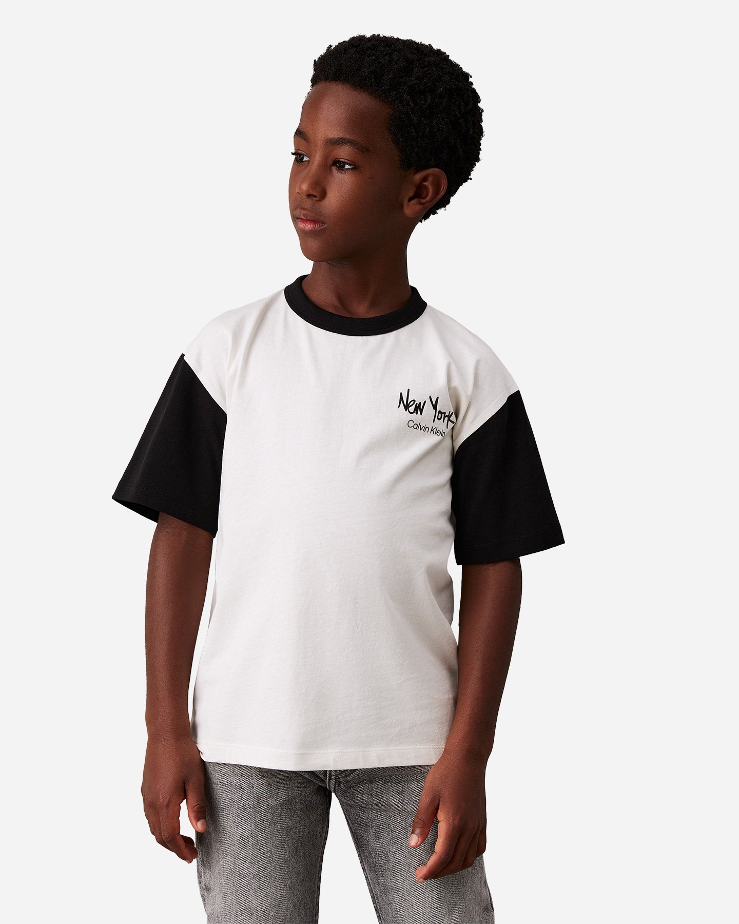 T-shirt CALVIN KLEIN JEANS COLOR BLOCK JR - Bianco - 0 | Cisalfa Sport