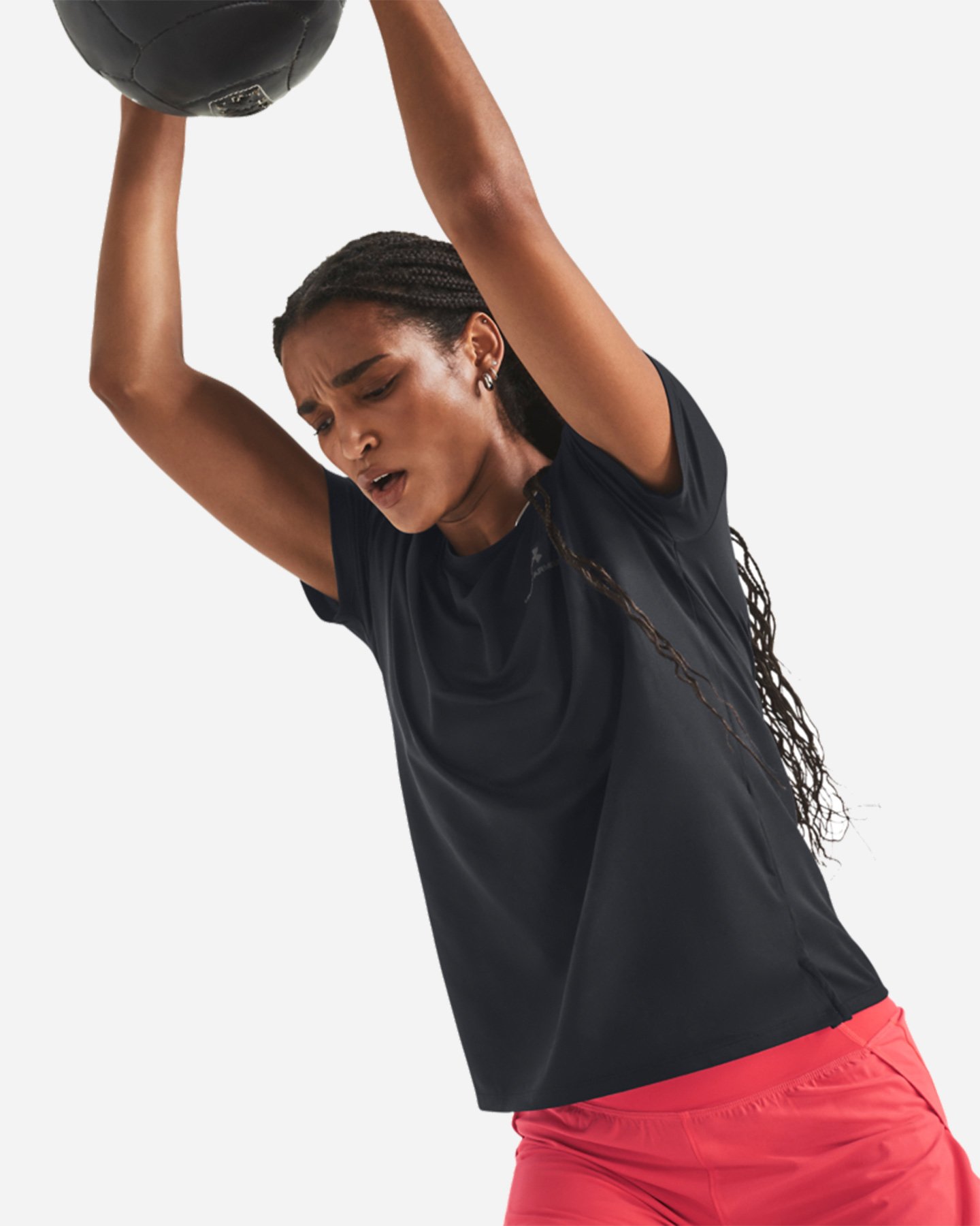 T-shirt training UNDER ARMOUR RUSH SMALL LOGO W - Nero - 4 | Cisalfa Sport
