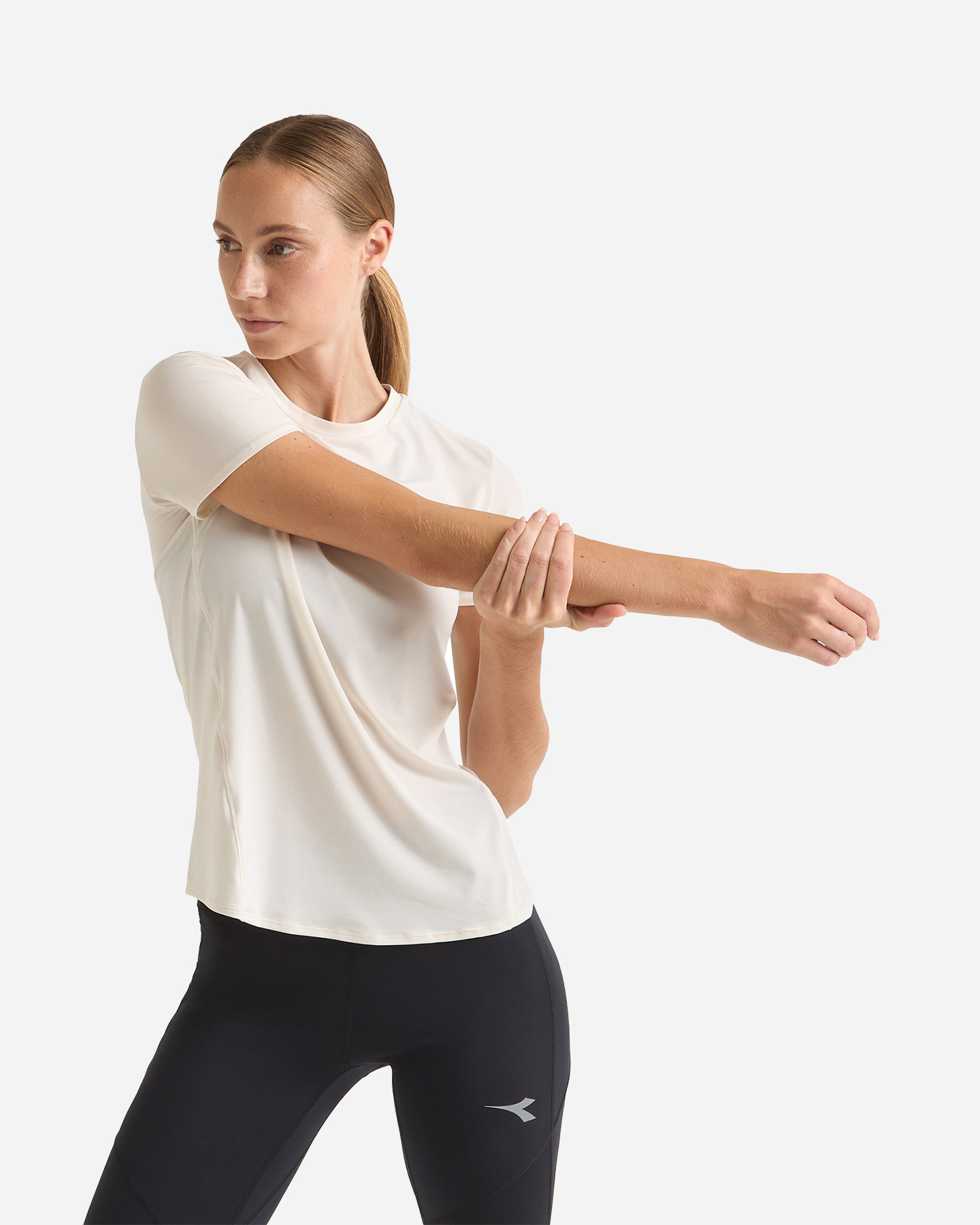 T-shirt running DIADORA TECH RUN CREW W - Bianco - 2 | Cisalfa Sport