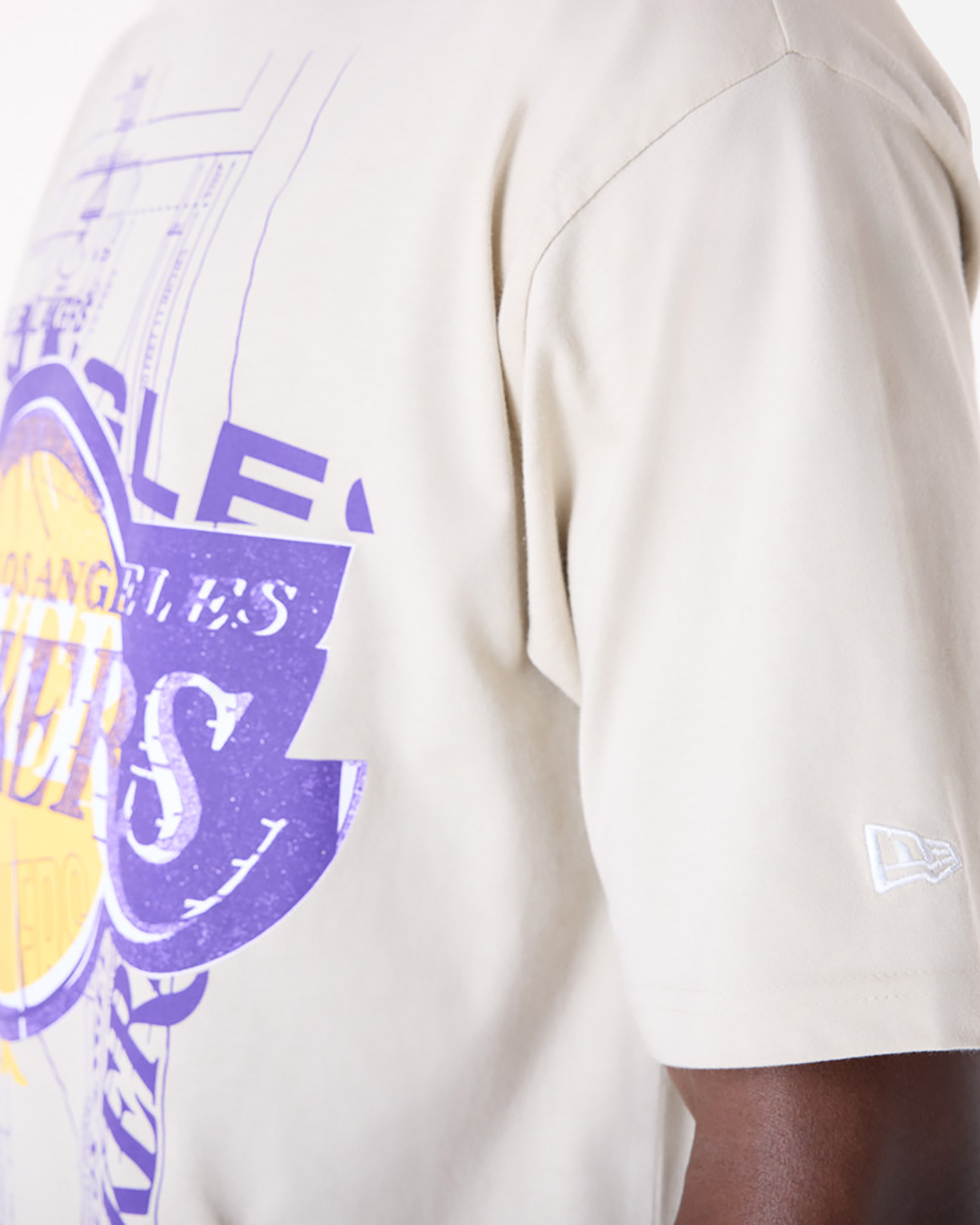 Abbigliamento basket NEW ERA GRAPHIC TEE LAKERS BEIGE M - Beige - 4 | Cisalfa Sport