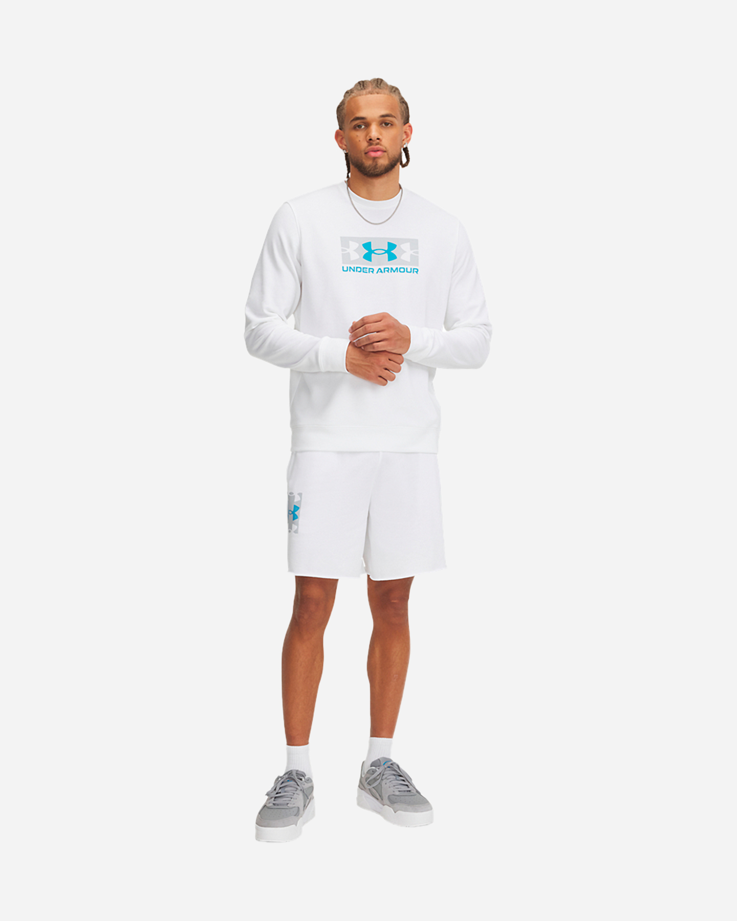 Pantaloncini UNDER ARMOUR RIVAL TERRY LOGO M - Bianco - 2 | Cisalfa Sport