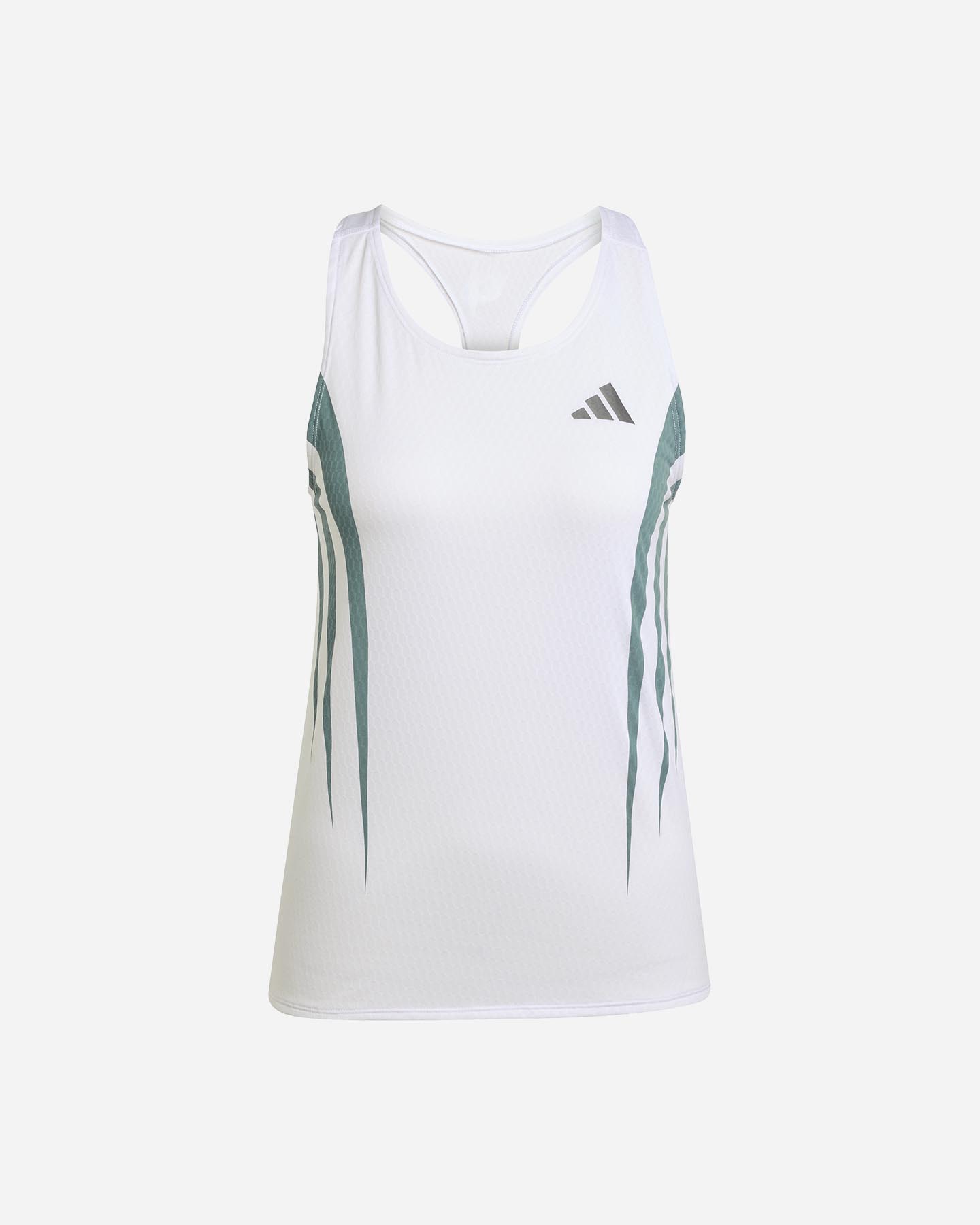 Canotta running ADIDAS ADIZERO W - Bianco - 0 | Cisalfa Sport