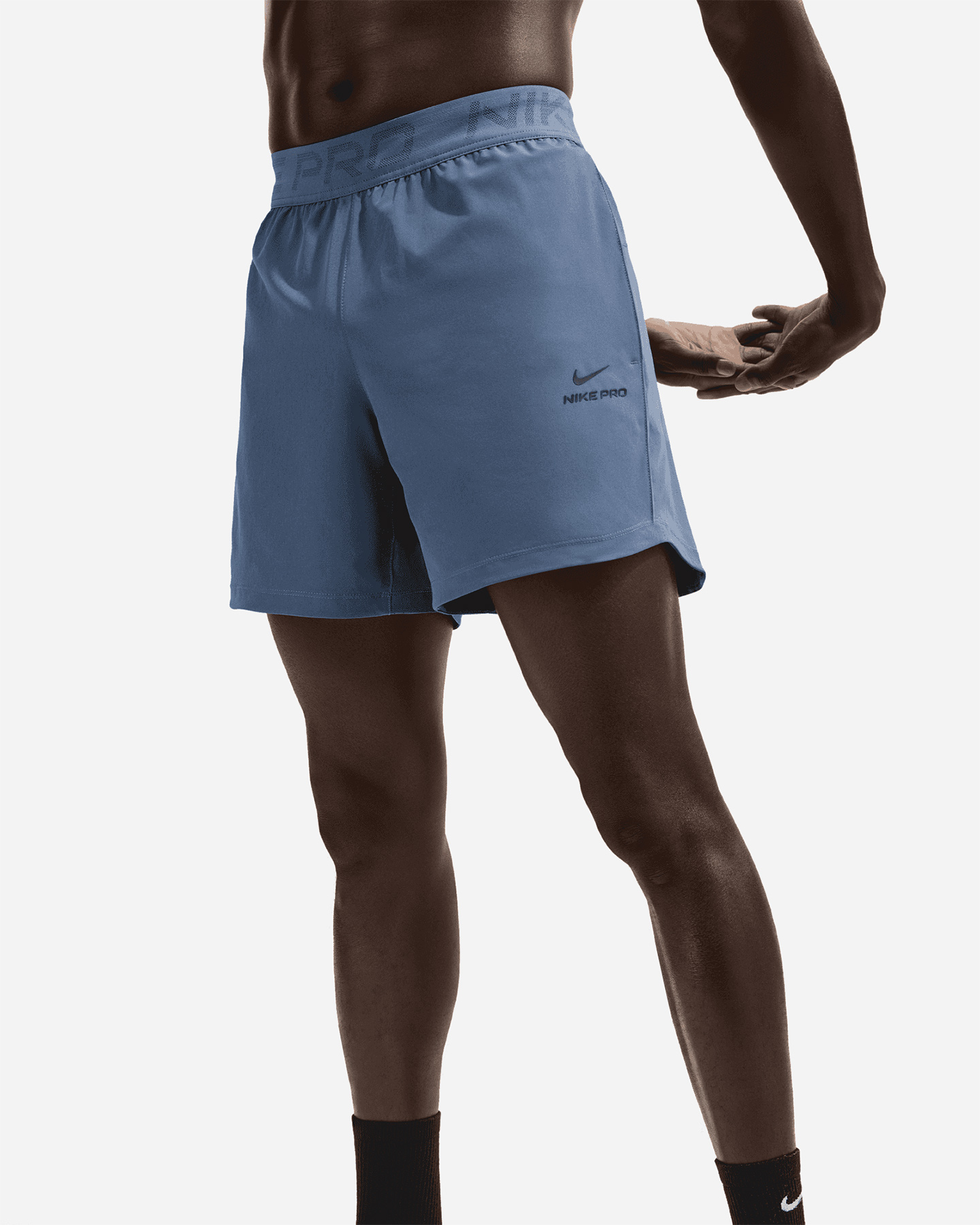 Pantalone training NIKE DRI FIT PRO SMALL LOG 6IN M - Blu - 1 | Cisalfa Sport