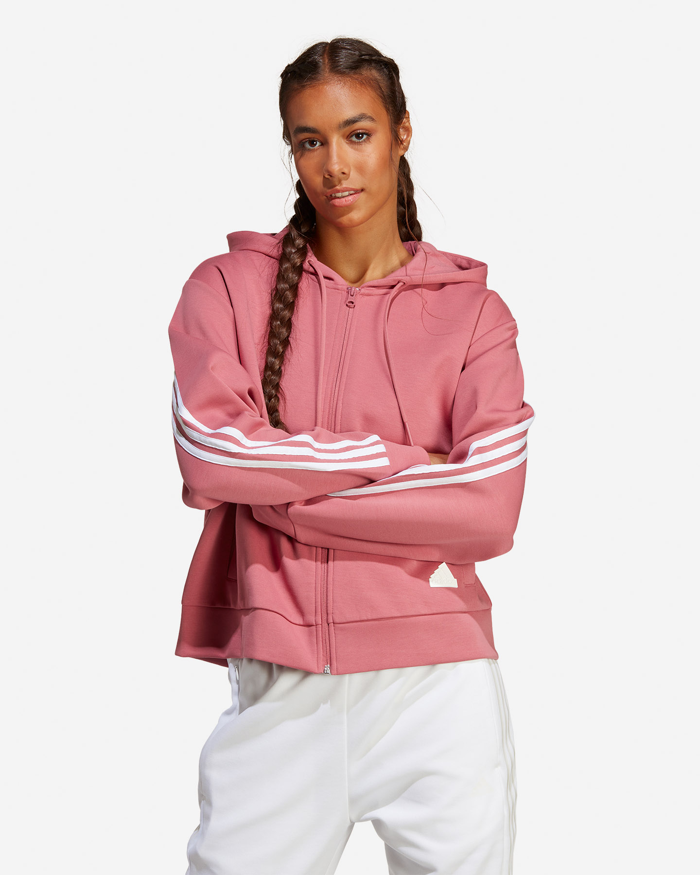 Felpa ADIDAS 3STRIPES W - Rosa - 1 | Cisalfa Sport