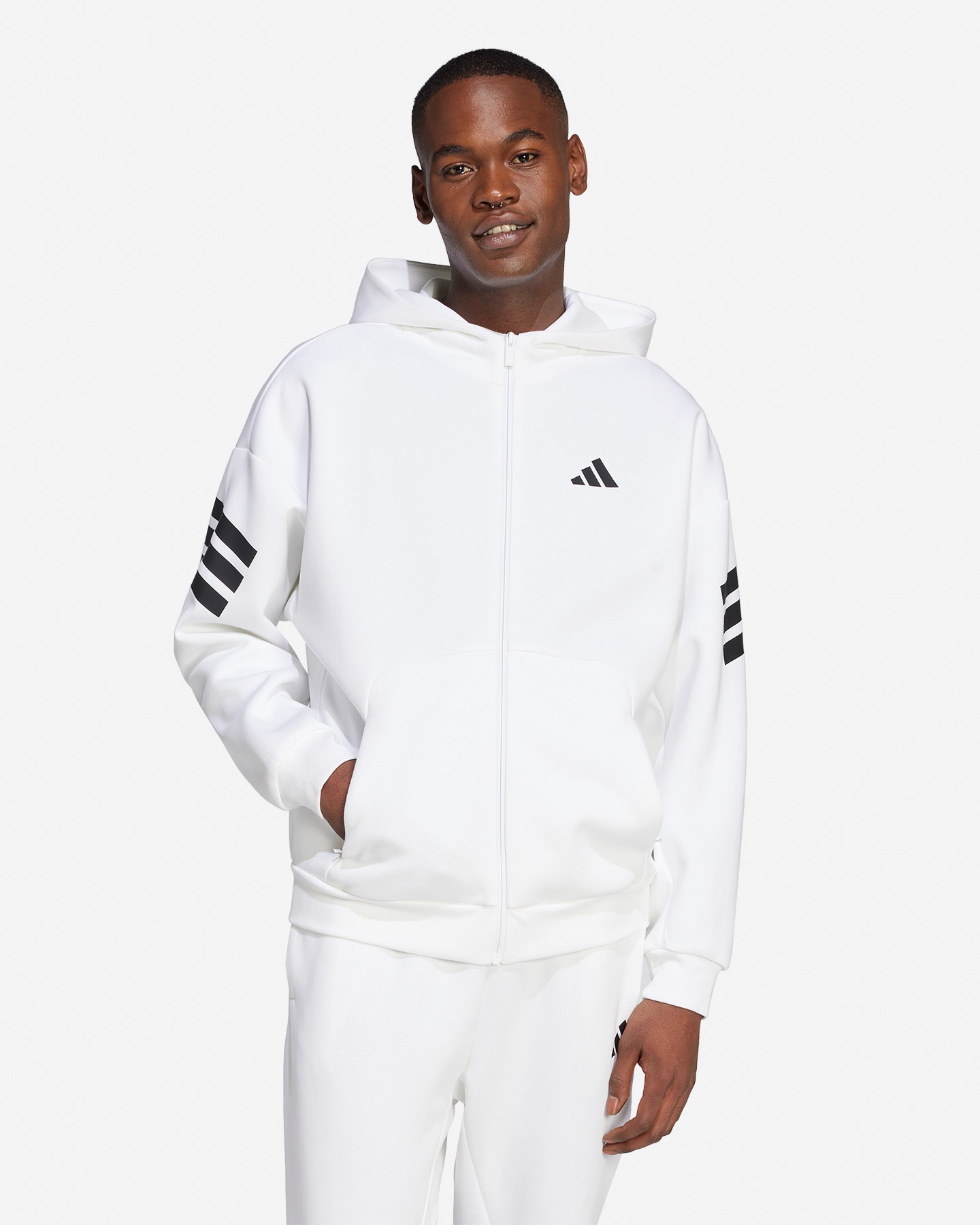 Felpa ADIDAS 3STRIPES M - Bianco - 1 | Cisalfa Sport