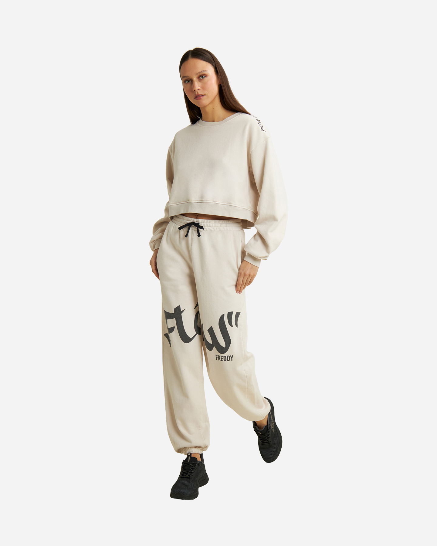 Pantalone FREDDY ELASTIC BIG LOGO LEG W - Bianco - 2 | Cisalfa Sport