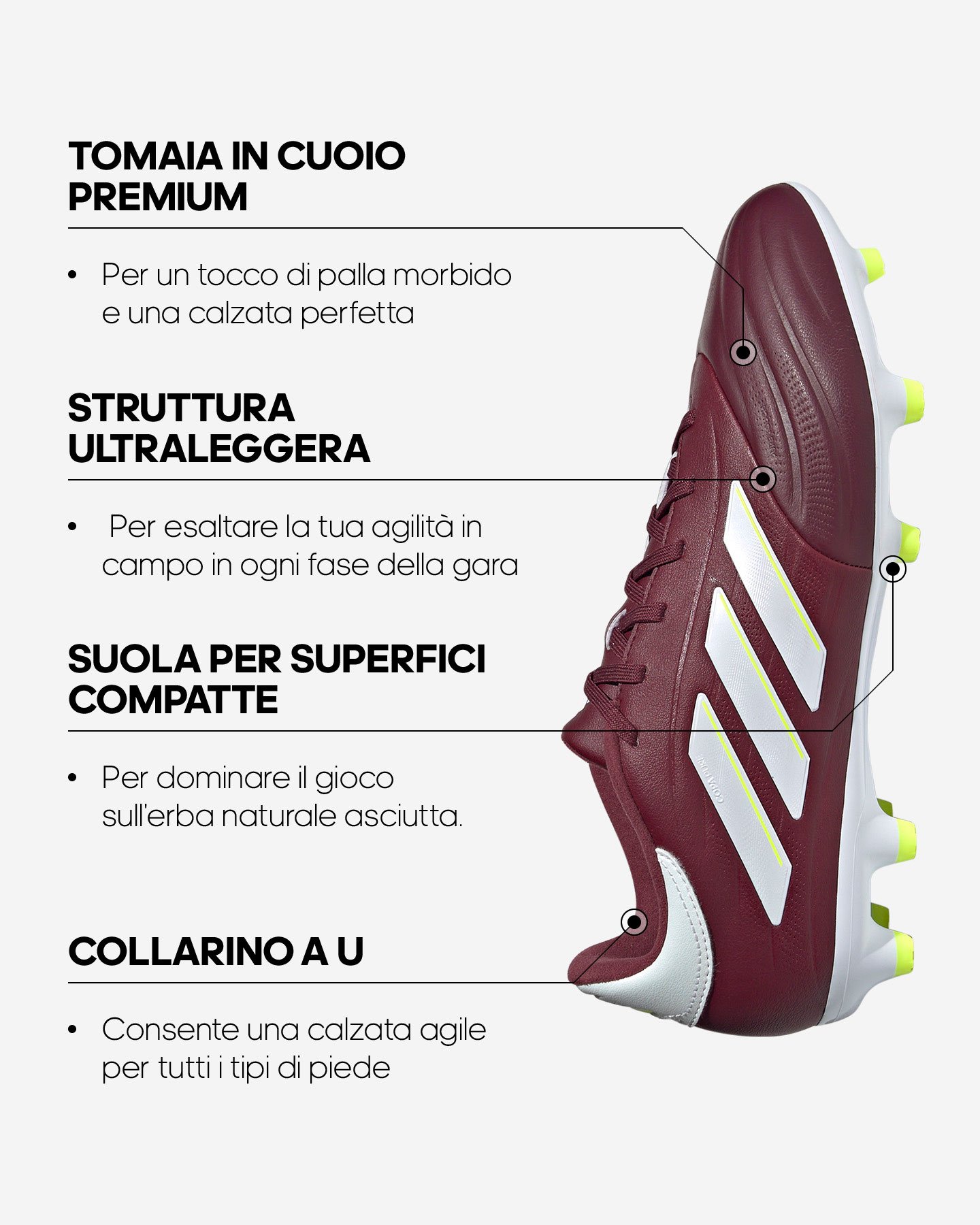 Scarpe calcio ADIDAS COPA PURE 2 LEAGUE FG M - Rosso - 1 | Cisalfa Sport