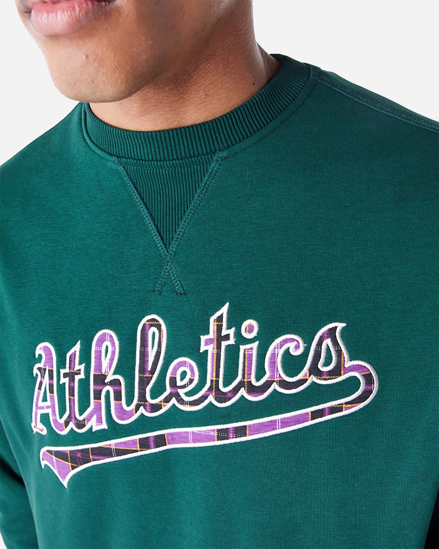 Felpa NEW ERA FLC MLB TARTAN INFILL LA DODG MARRONE M - Verde - 2 | Cisalfa Sport