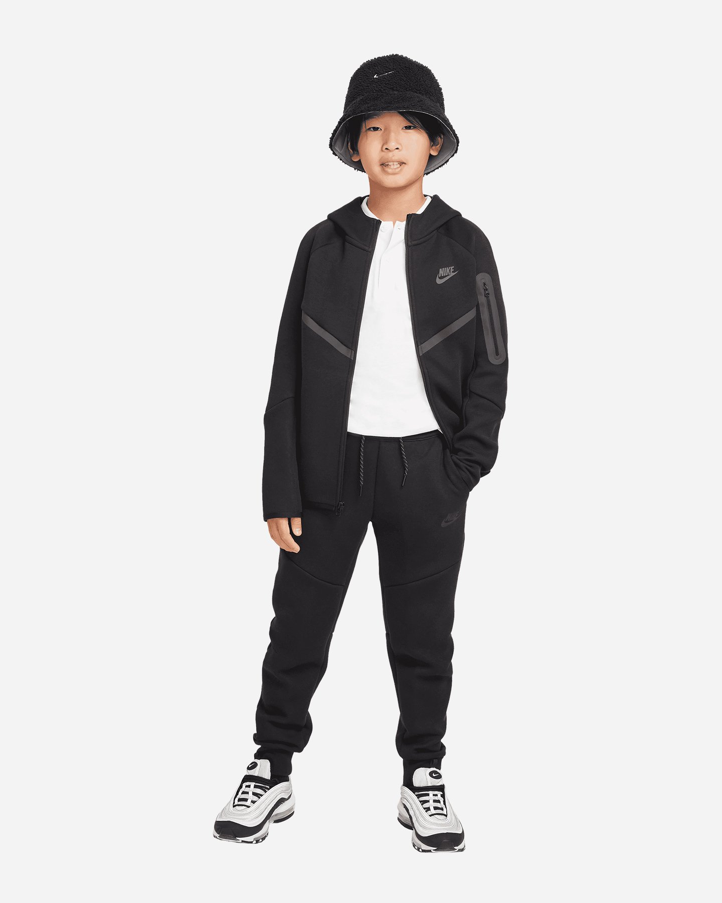 Felpa NIKE TECH FLEECE 2 JR - Nero - 5 | Cisalfa Sport