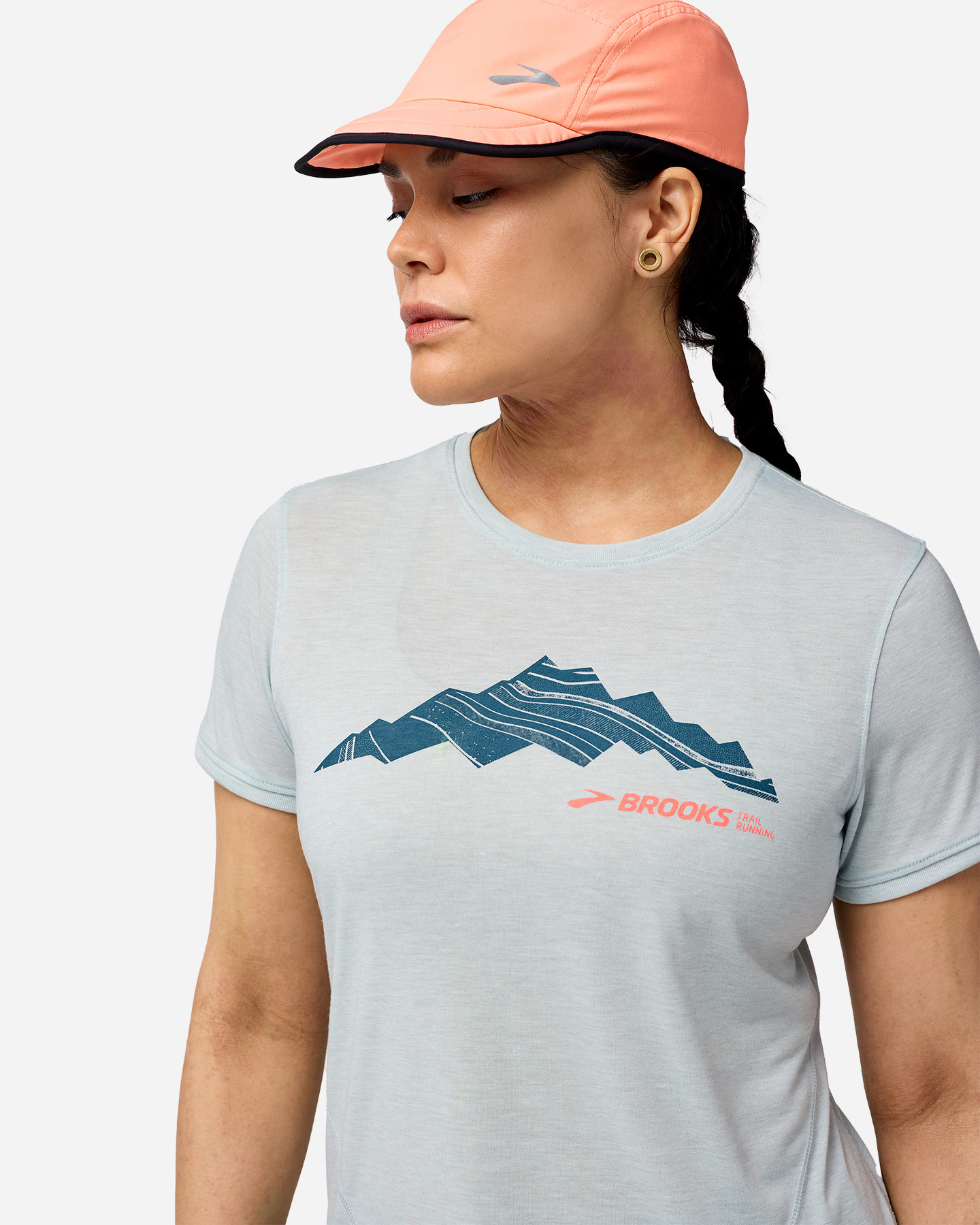 T-shirt running BROOKS DISTANCE 3.0 W - Bianco - 4 | Cisalfa Sport