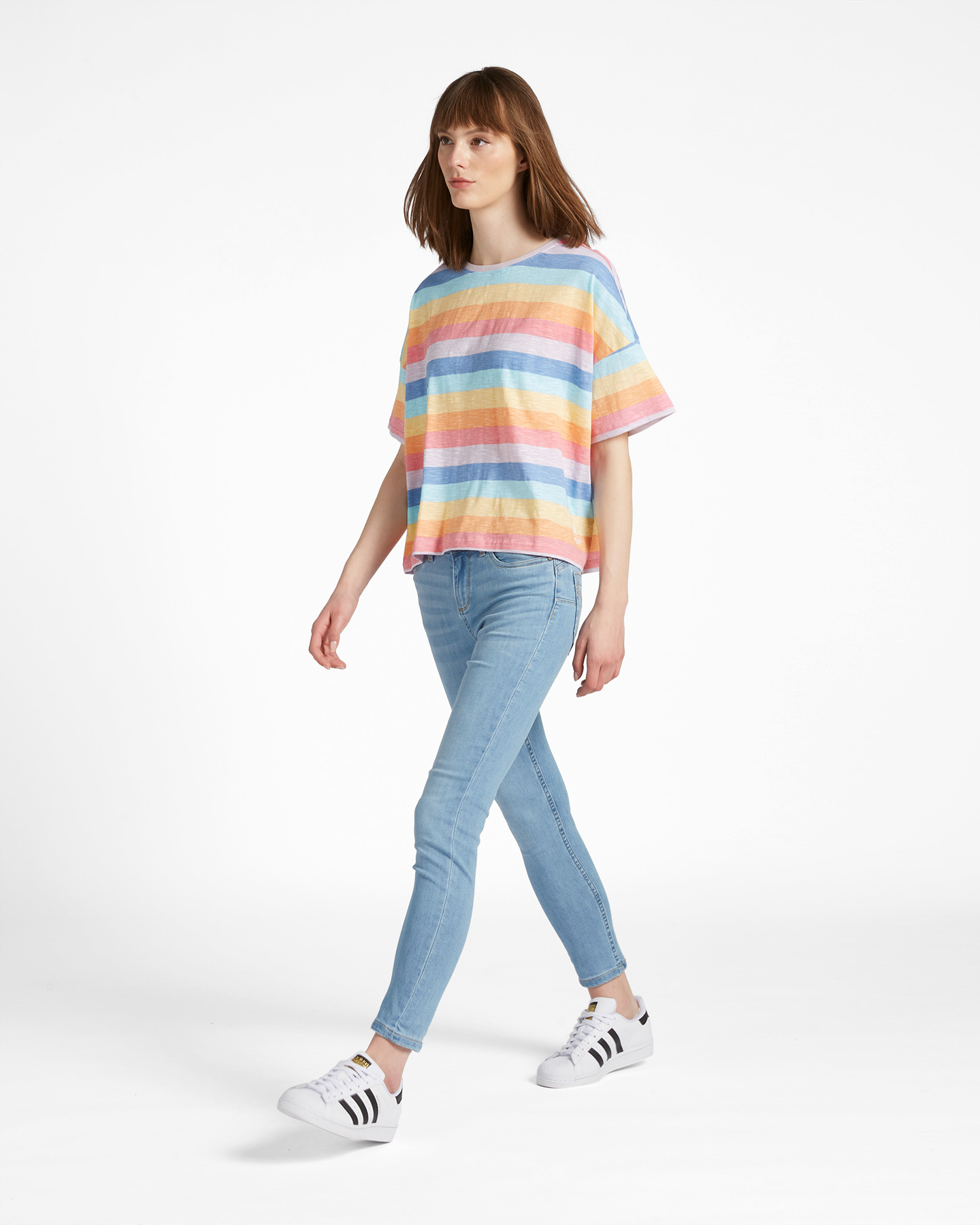 T-shirt MISTRAL OVER CROP STRIPED W - Color mix - 3 | Cisalfa Sport