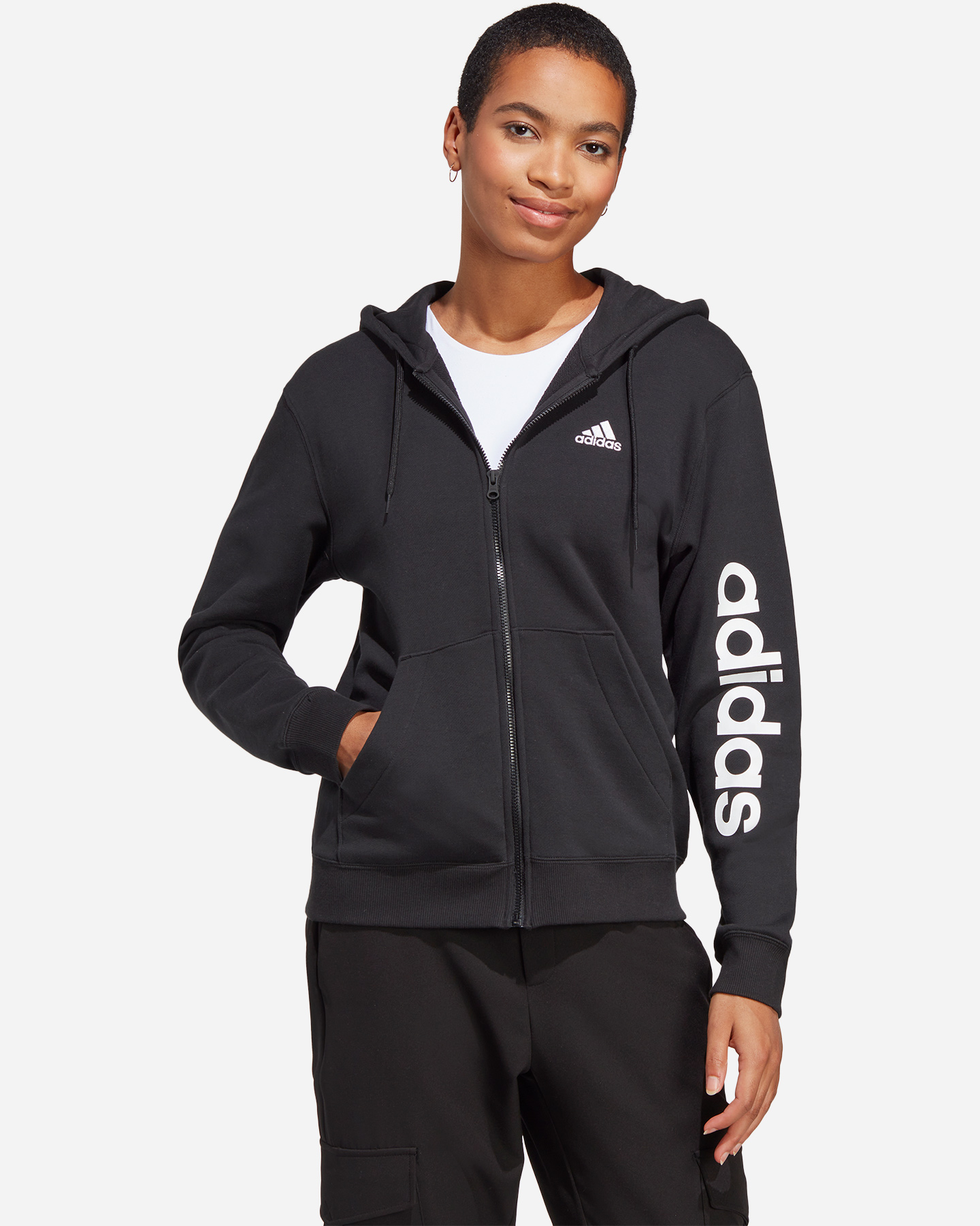 Felpa ADIDAS LOGO LINEAR W - Nero - 1 | Cisalfa Sport