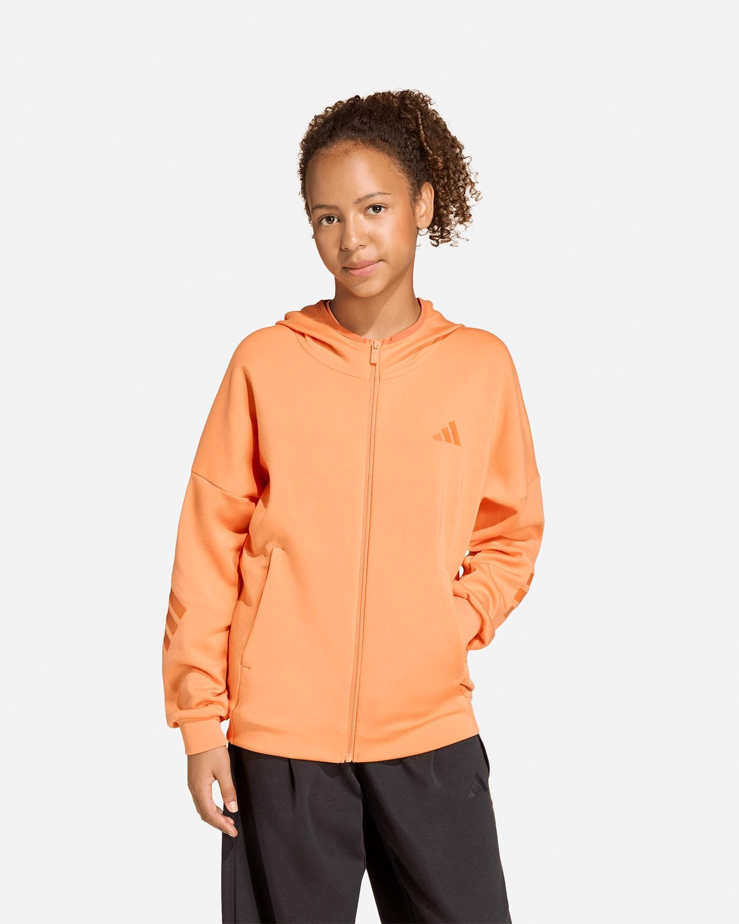 Felpa ADIDAS FUTURE ICONS 3STRIPES JR - Arancione - 1 | Cisalfa Sport