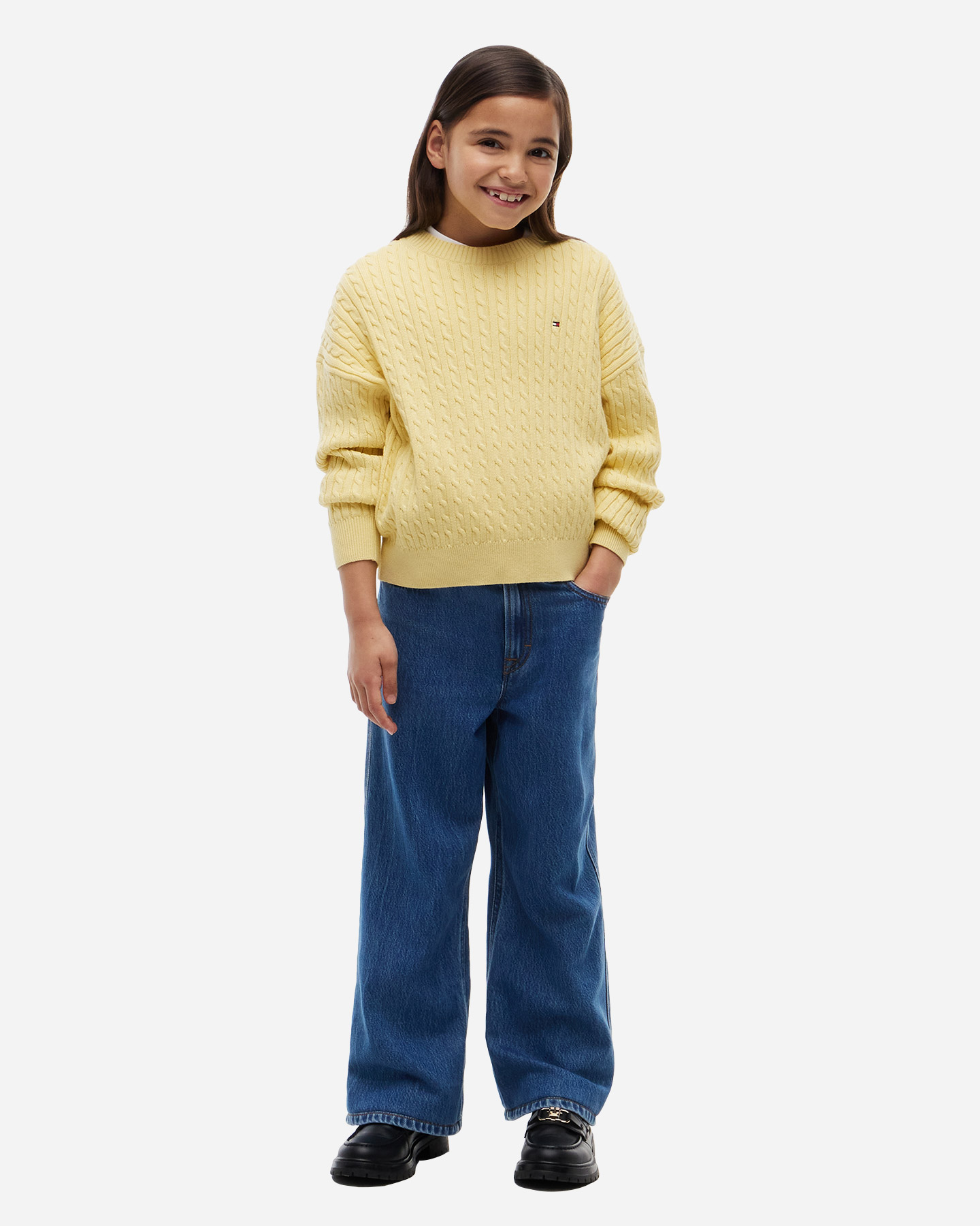 Jeans TOMMY HILFIGER MABEL WIDE LEG MEDIUM JR - Blu - 3 | Cisalfa Sport