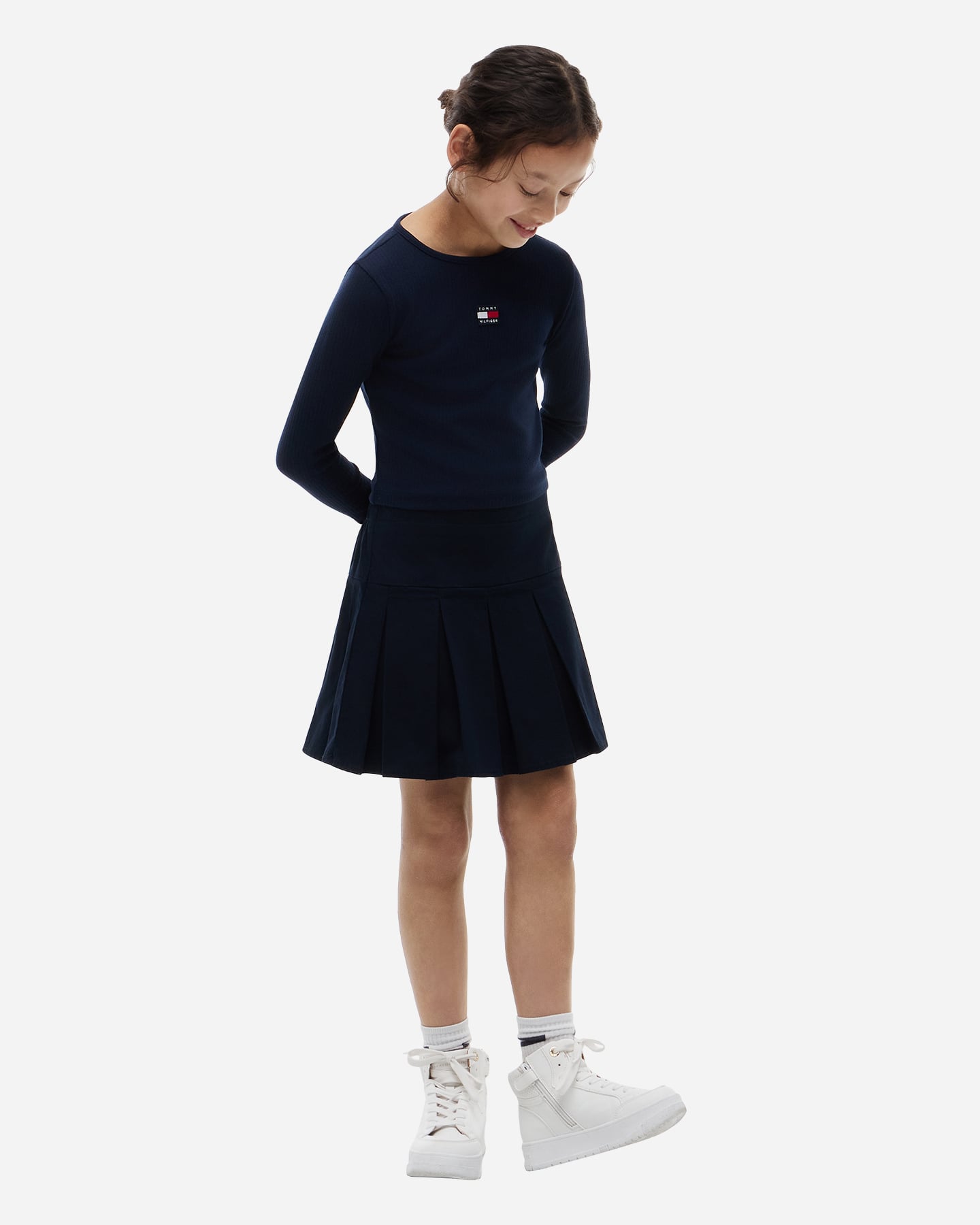 T-shirt TOMMY HILFIGER CROP RIB KNIT JR - Blu - 3 | Cisalfa Sport