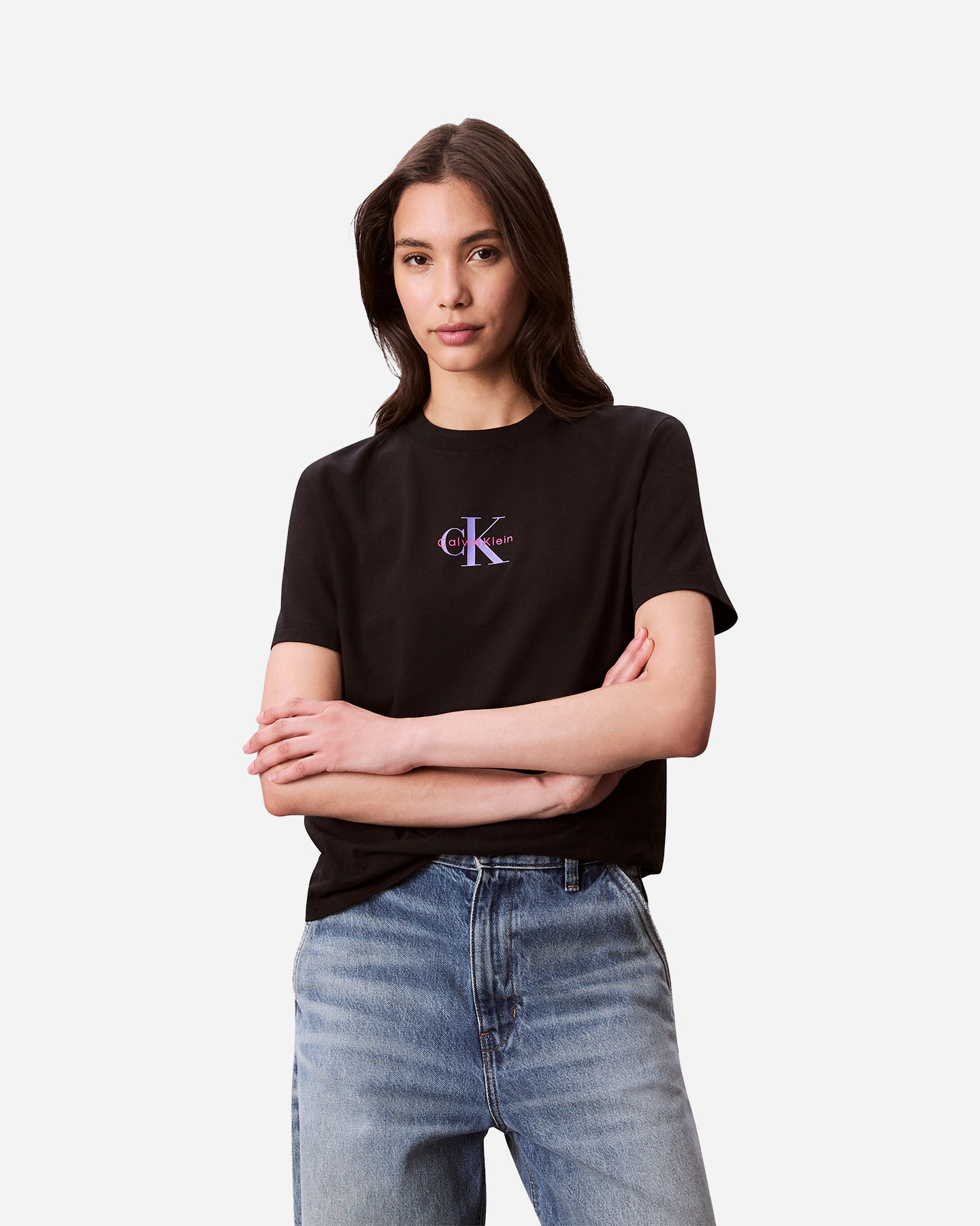 T-shirt CALVIN KLEIN JEANS LOGO GLITTER W - Nero - 2 | Cisalfa Sport