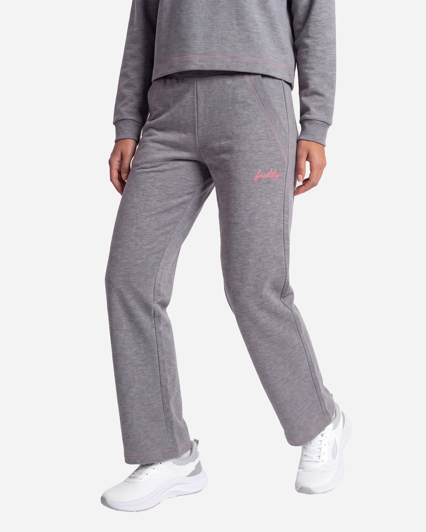 Pantalone FREDDY WIDE LEG MELANGE W - Grigio - 2 | Cisalfa Sport