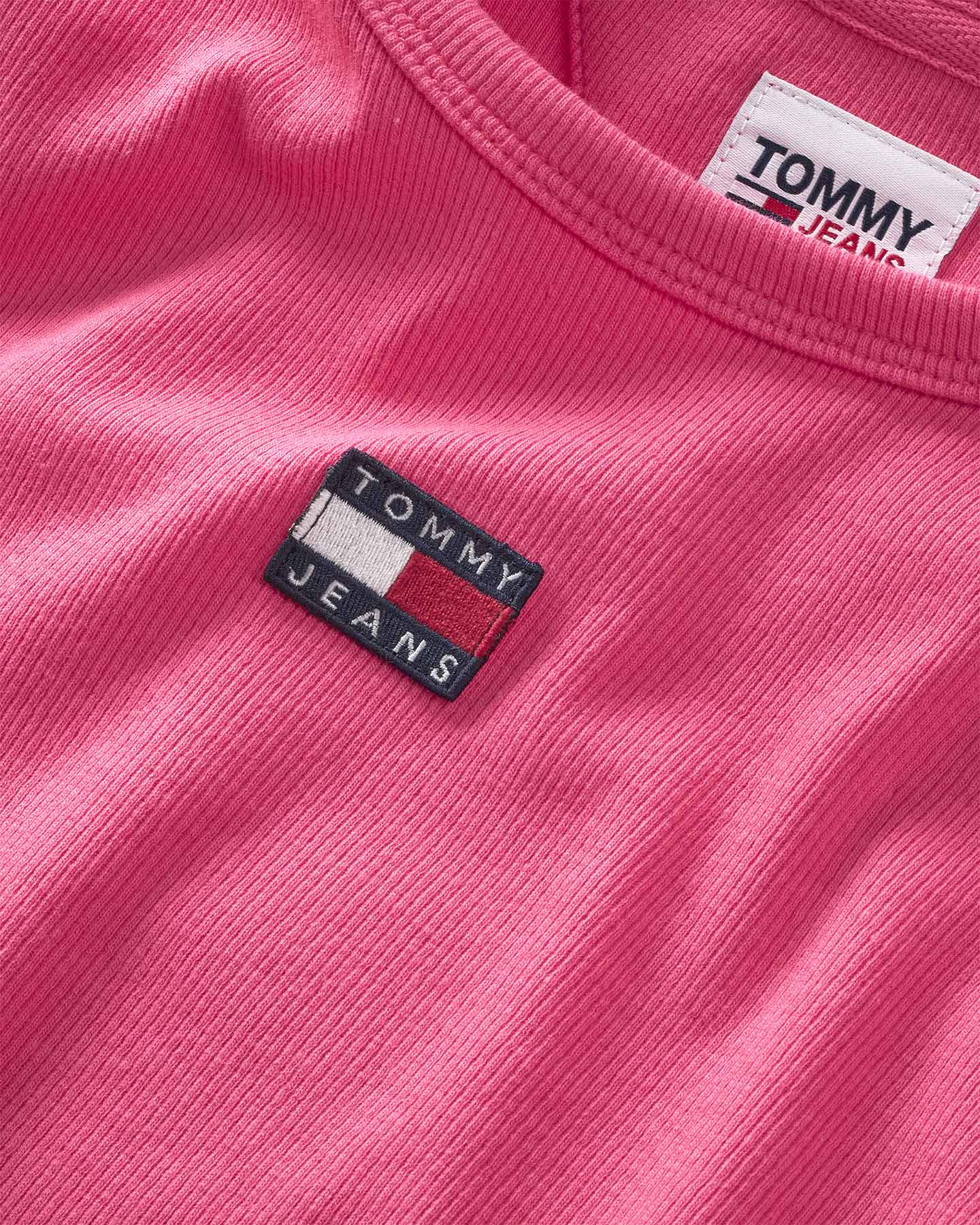 T-shirt TOMMY HILFIGER RIB LOGO BADGE W - Fucsia - 2 | Cisalfa Sport