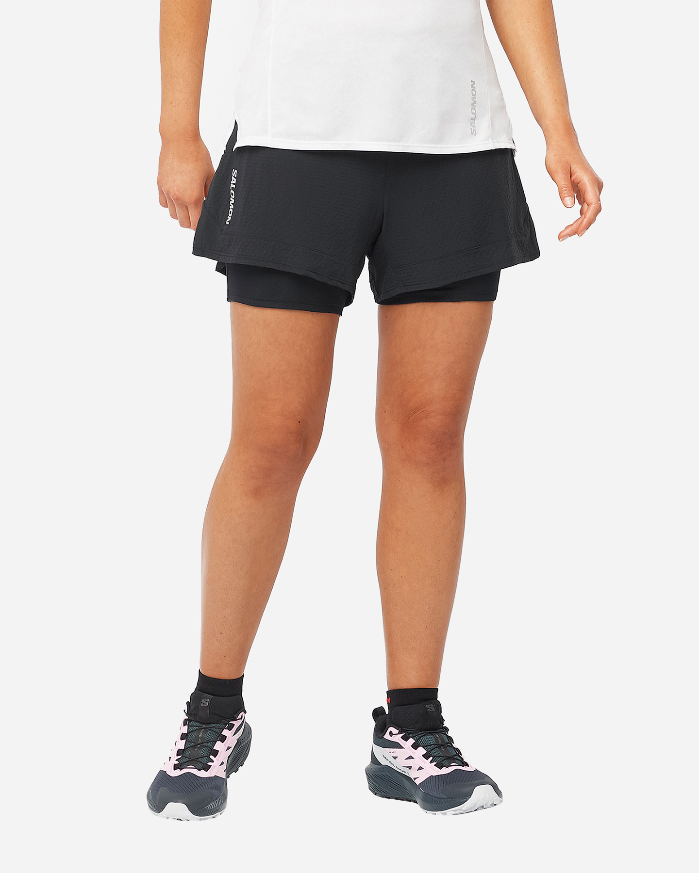 Short running SALOMON SENSE AERO 2IN1 W - Nero - 1 | Cisalfa Sport