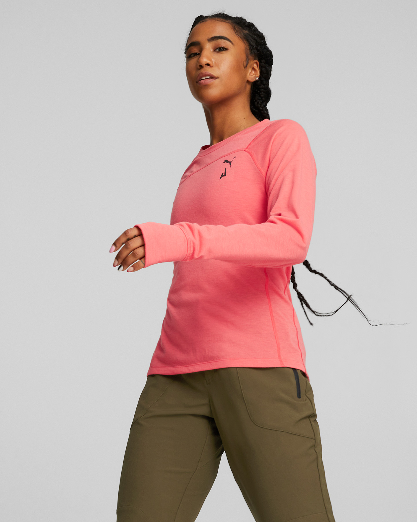 Maglia running PUMA SEASONS WOOL W - Rosa - 2 | Cisalfa Sport