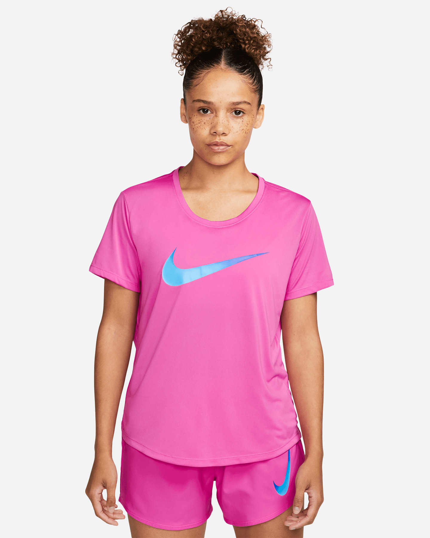 T-shirt running NIKE ONE DRI FIT SWOOSH W - Rosa - 0 | Cisalfa Sport