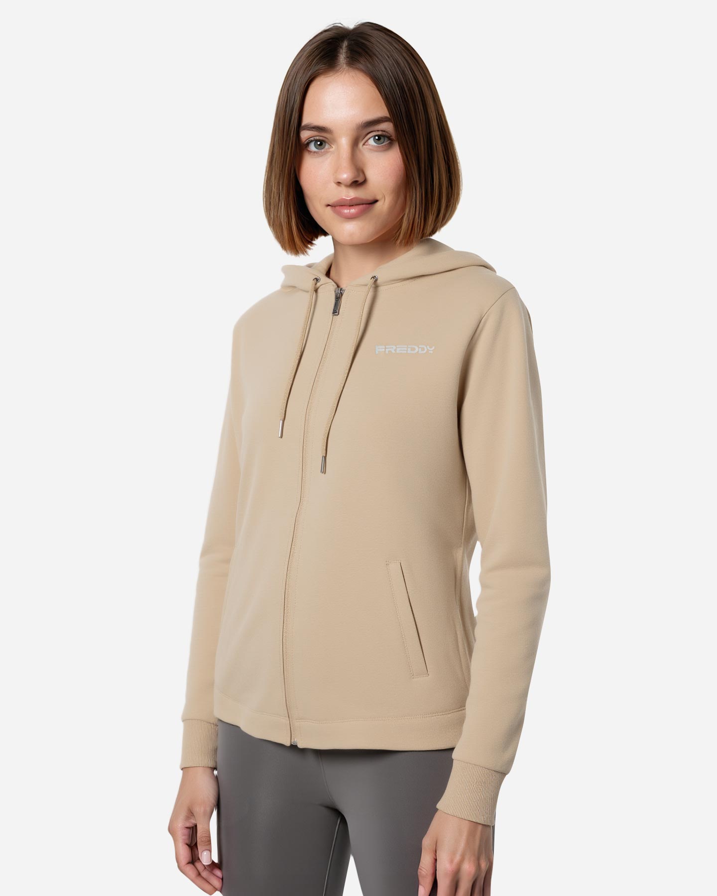 Felpa FREDDY SMALL LOGO OLOGRAFICO W - Beige - 3 | Cisalfa Sport