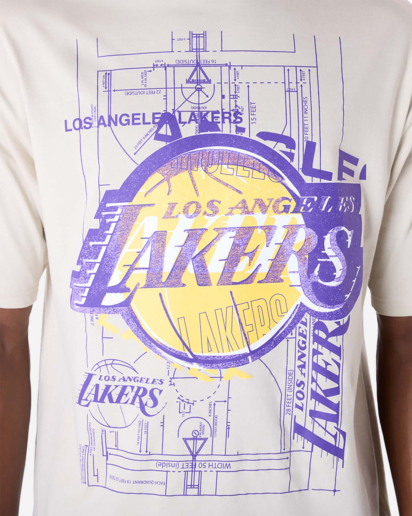 Abbigliamento basket NEW ERA GRAPHIC TEE LAKERS BEIGE M - Beige - 3 | Cisalfa Sport