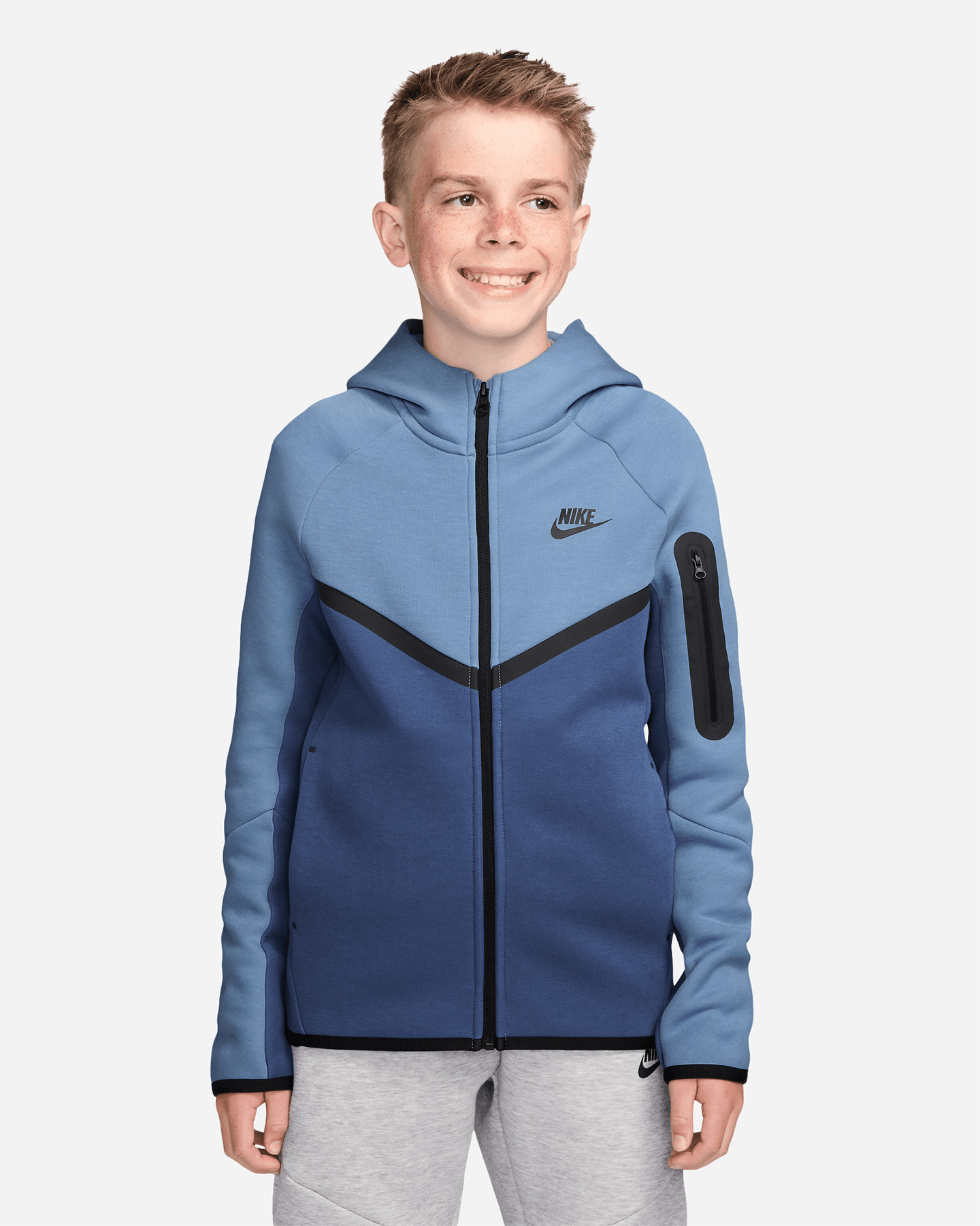 Nike Tech Fleece 2 Jr - Felpa - Blu Navy