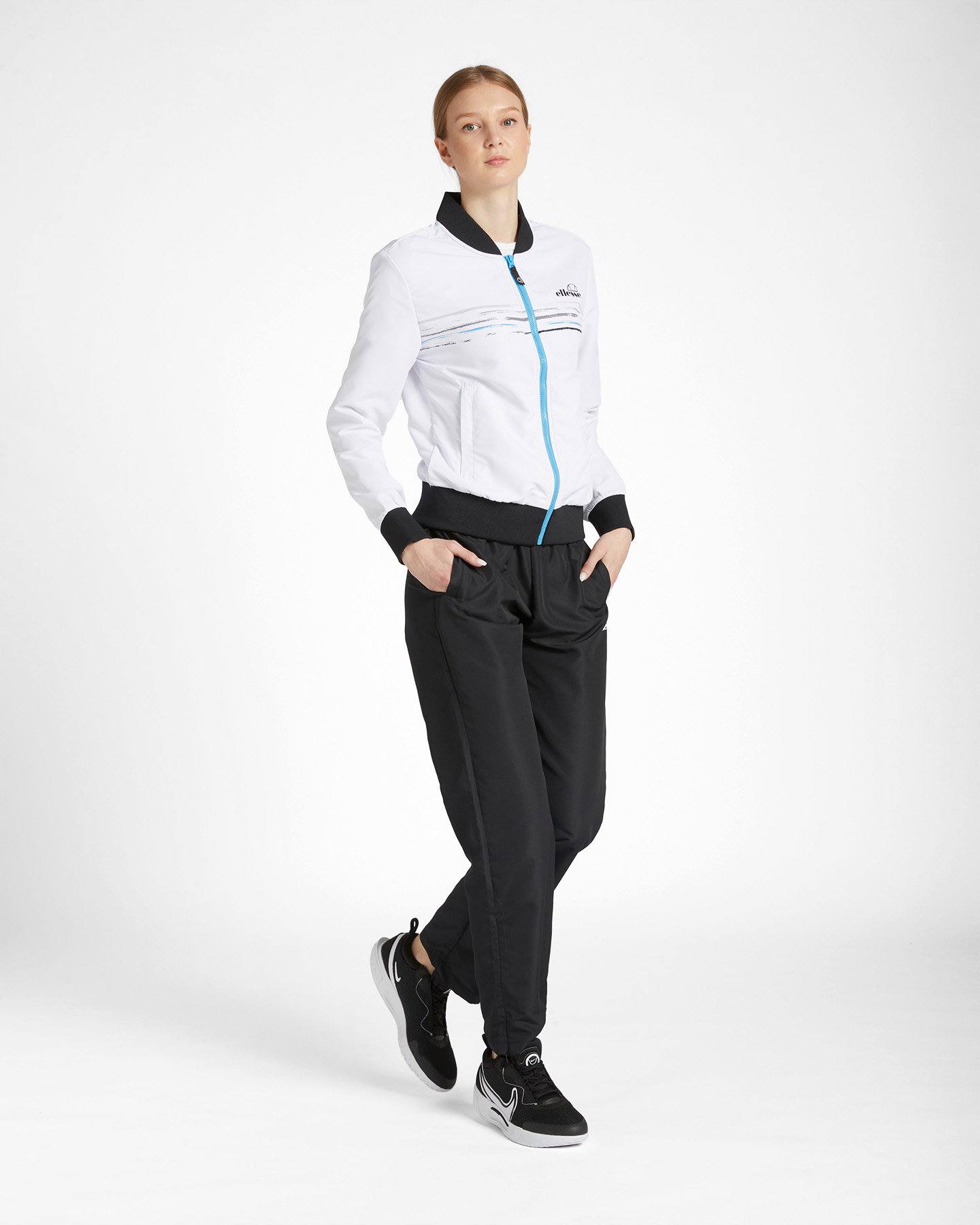 Giacca tennis ELLESSE FIVE STRIPES W - Bianco - 3 | Cisalfa Sport