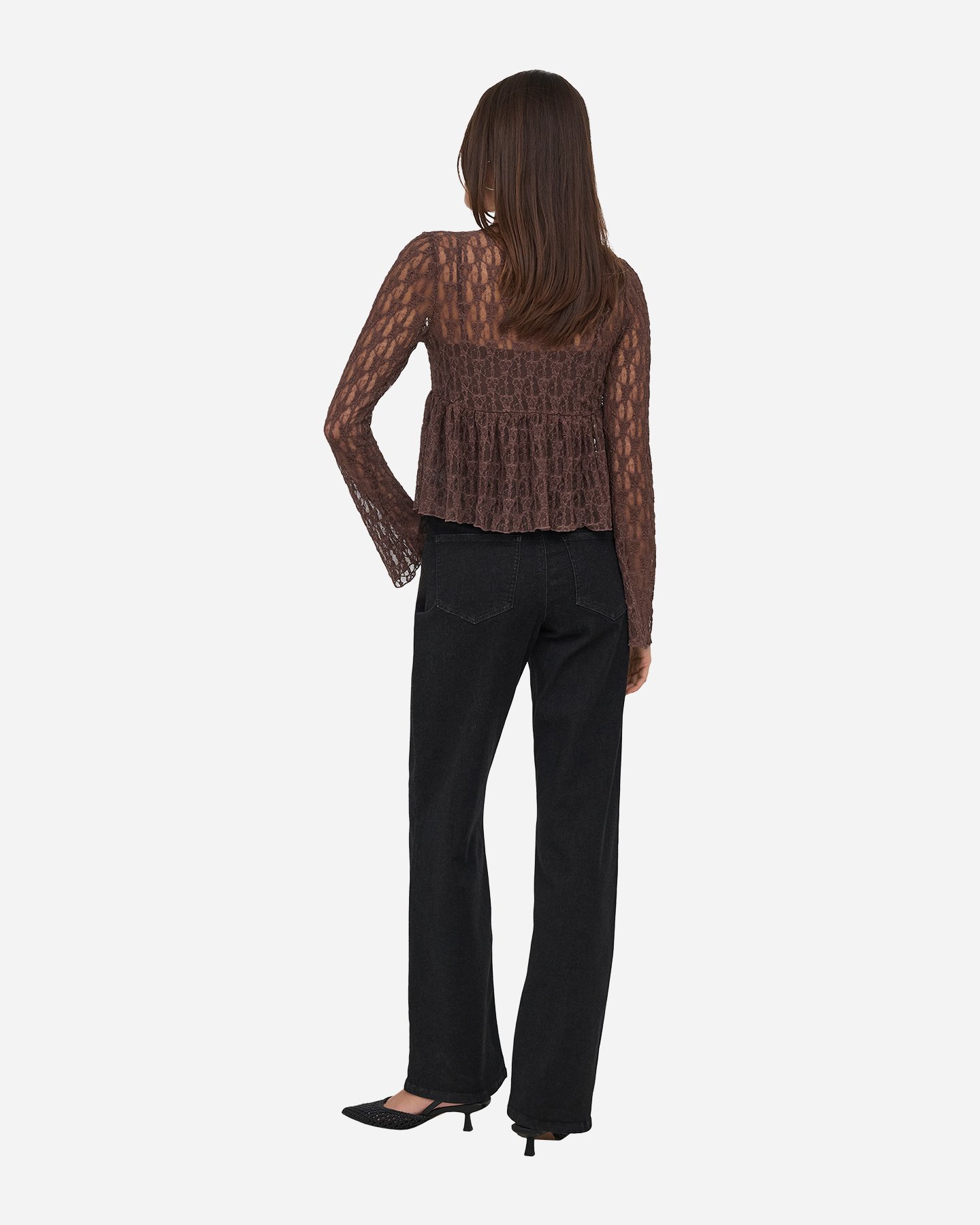 T-shirt ONLY LAYA EFFETTO PIZZO W - Marrone - 4 | Cisalfa Sport