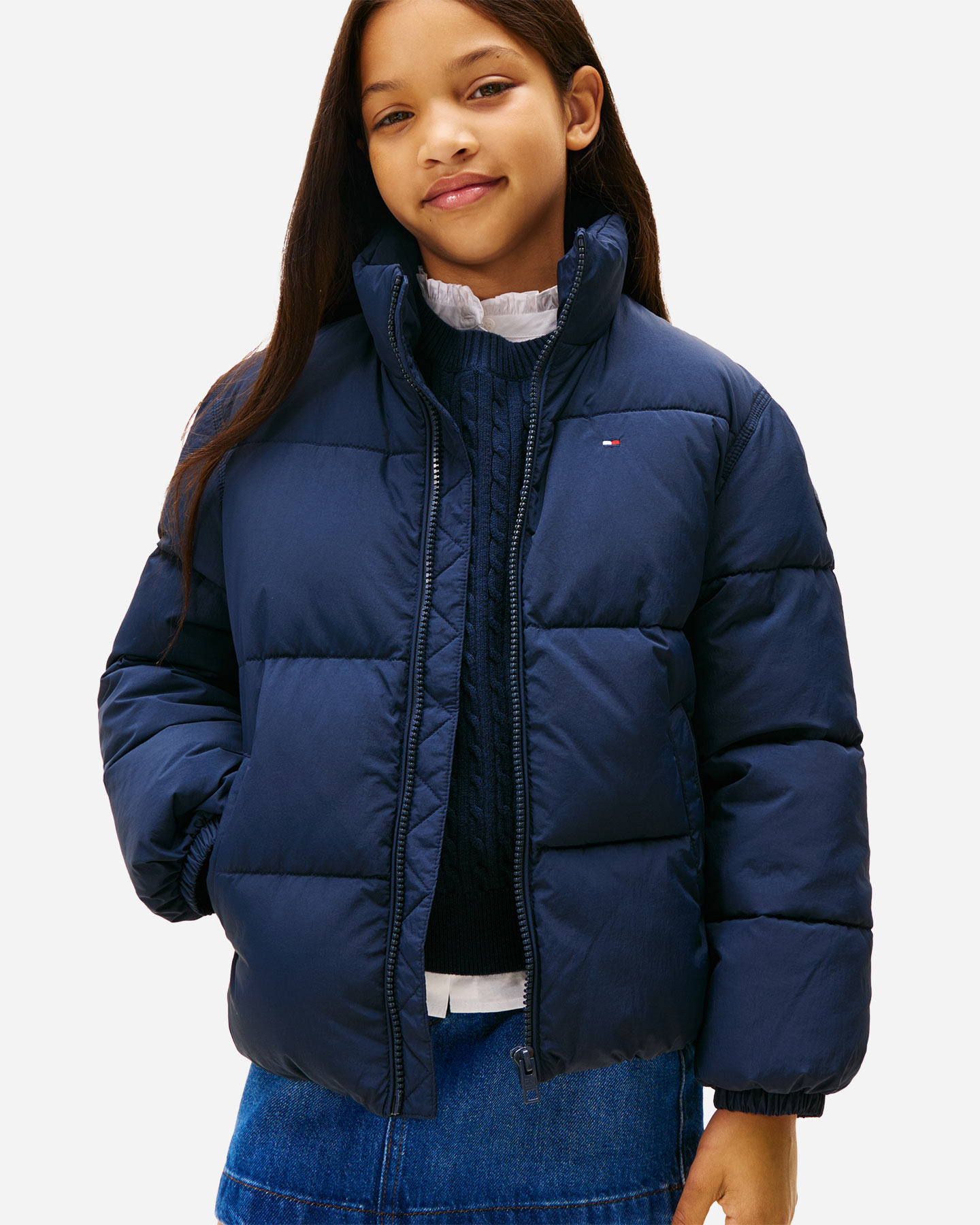 Giubbotto TOMMY HILFIGER FLAG PUFFER JR - Blu Navy - 1 | Cisalfa Sport