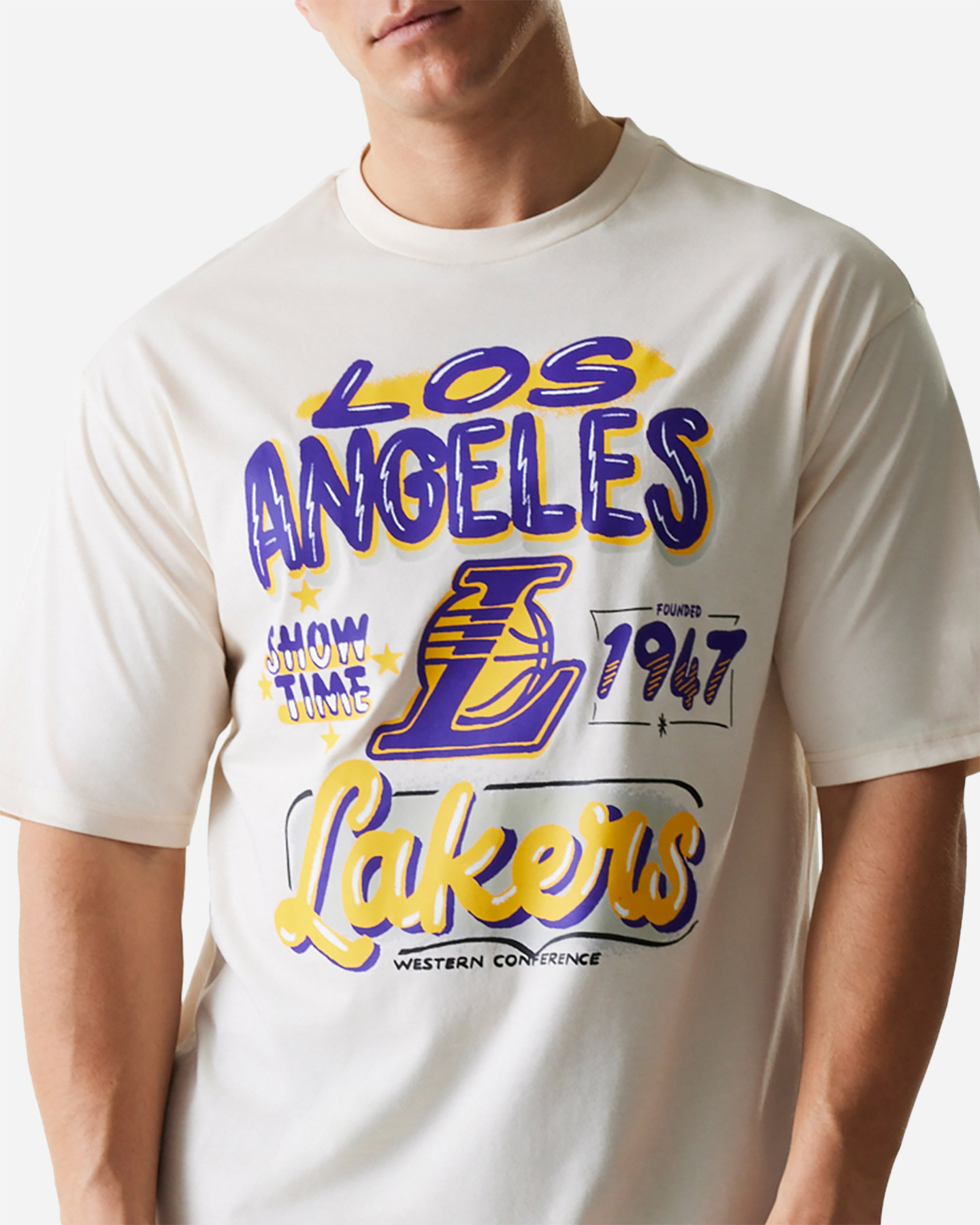 Maglia basket NEW ERA GRAPHIC LOS ANGELES LAKERS M - Bianco - 4 | Cisalfa Sport