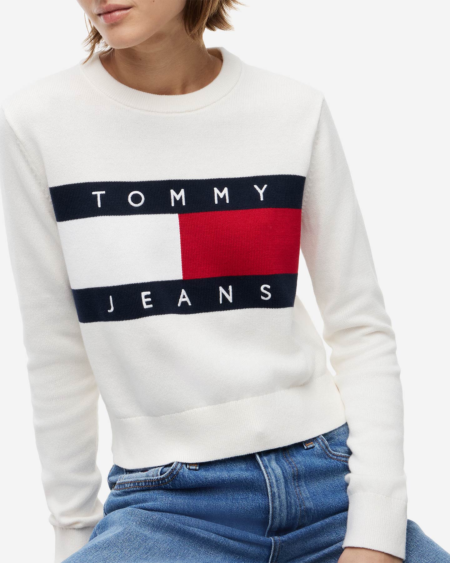 Maglione TOMMY HILFIGER BIG FLAG W - Bianco - 4 | Cisalfa Sport