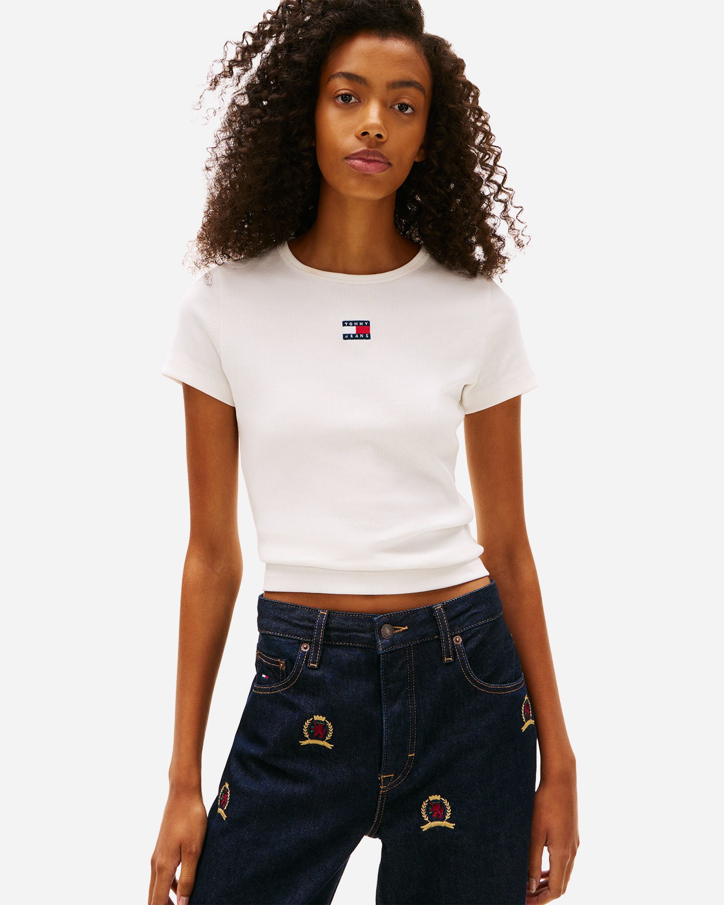 T-shirt TOMMY HILFIGER RIB BADGE W - Bianco - 1 | Cisalfa Sport