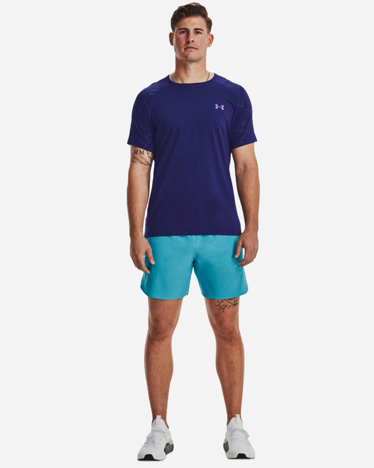 T-shirt training UNDER ARMOUR EMBOSS M - Blu - 2 | Cisalfa Sport