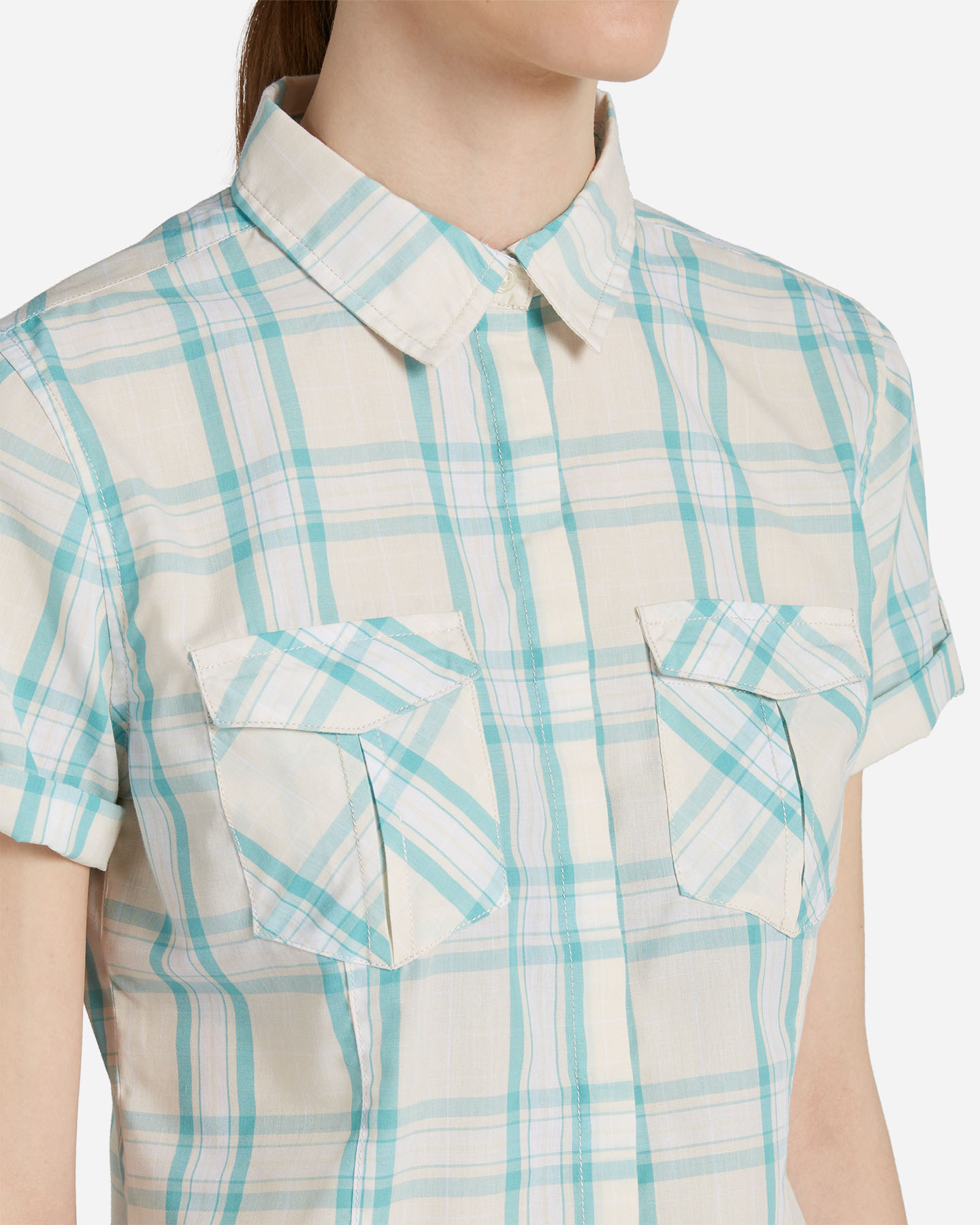 Camicia 8848 ROLL-UP CHECK W - Bianco - 4 | Cisalfa Sport