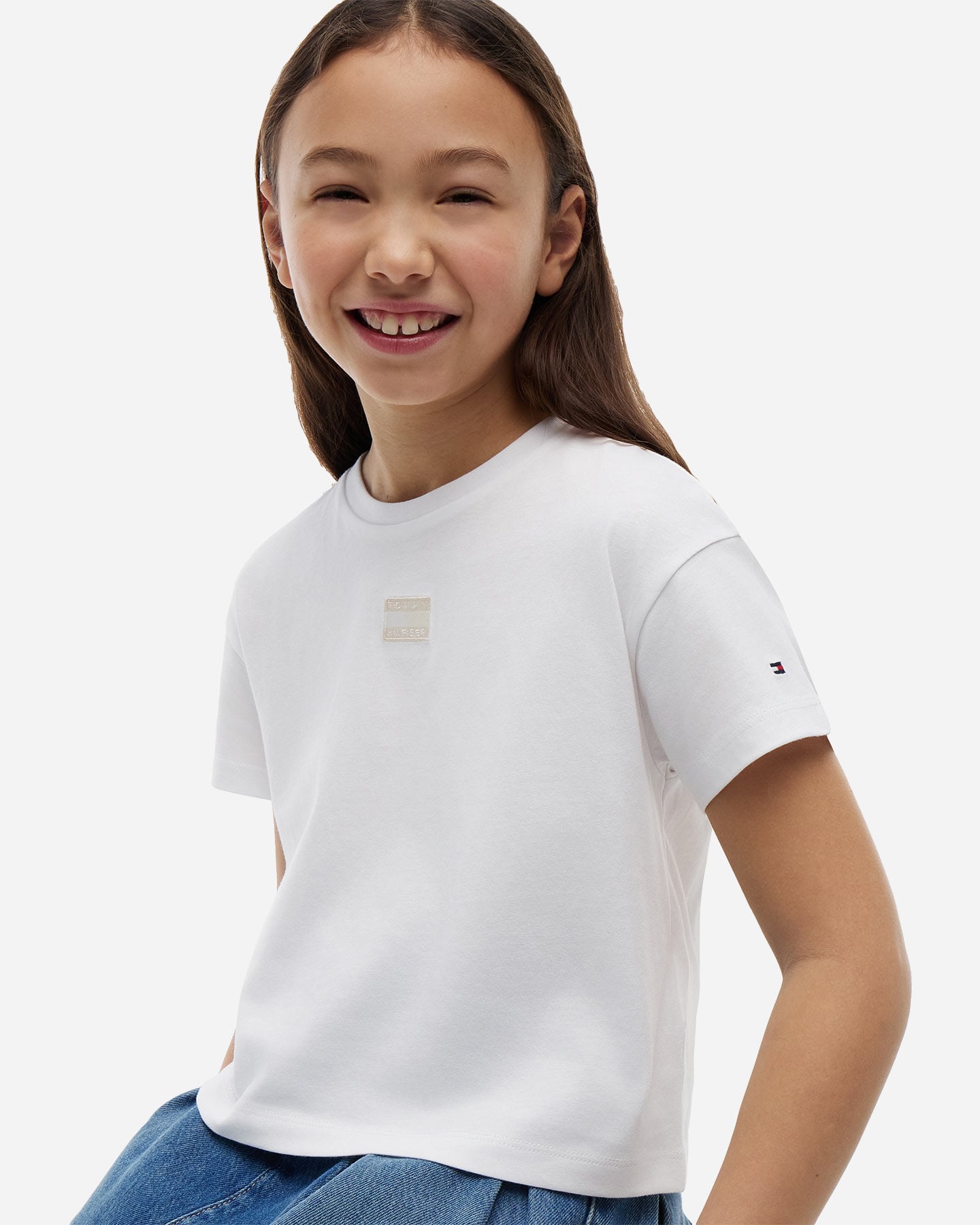 T-shirt TOMMY HILFIGER BOXY TONAL FLAG JR - Bianco - 4 | Cisalfa Sport