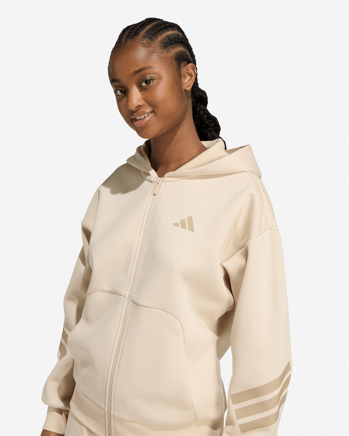 Felpa ADIDAS FUTURE ICONS 3STRIPES W - Beige - 4 | Cisalfa Sport